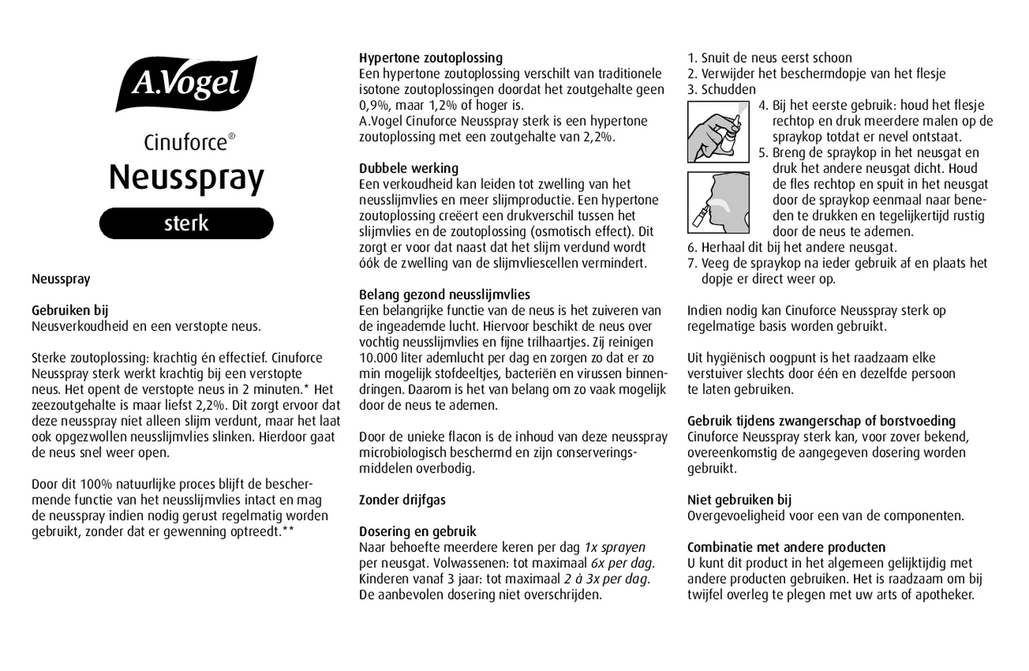 Cinuforce Neusspray Sterk + Neusspray Droog Neusslijmvlies & Korstjes Combiverpakking afbeelding van document #3, gebruiksaanwijzing