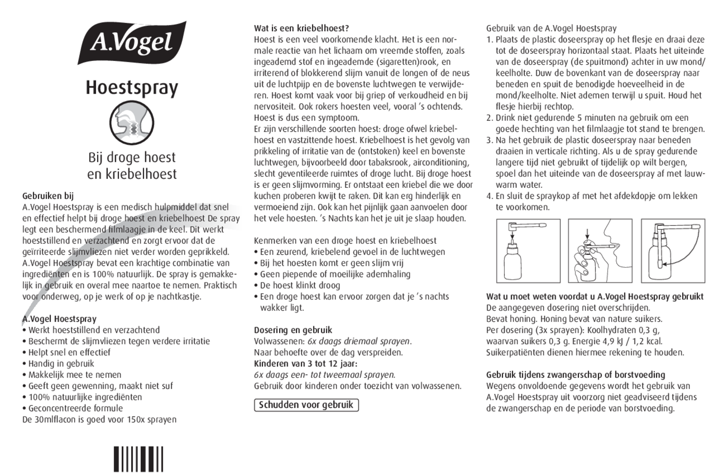 Keelspray 30ML + Hoestspray Droge Kriebelhoest 30ML Combiverpakking afbeelding van document #1, gebruiksaanwijzing