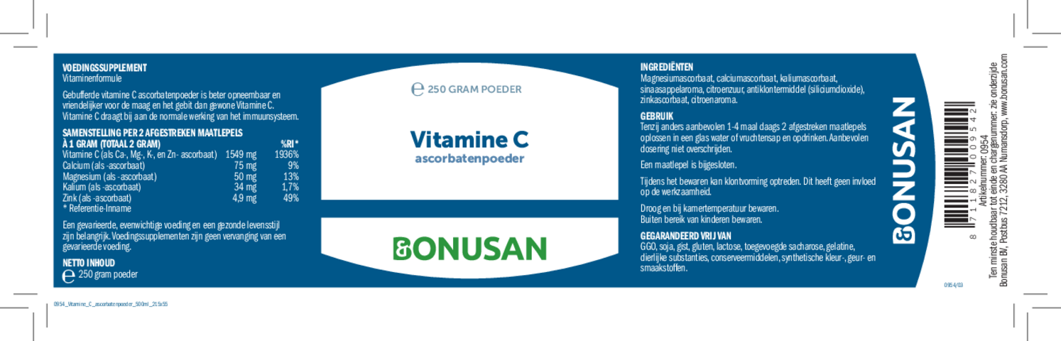 Vitamine C Ascorbatenpoeder afbeelding van document #1, etiket