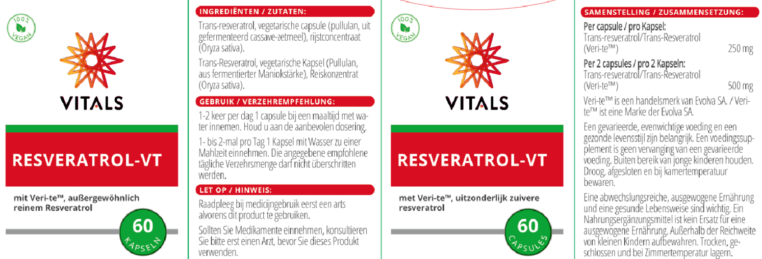 Resveratrol-VT Capsules afbeelding van document #1, etiket
