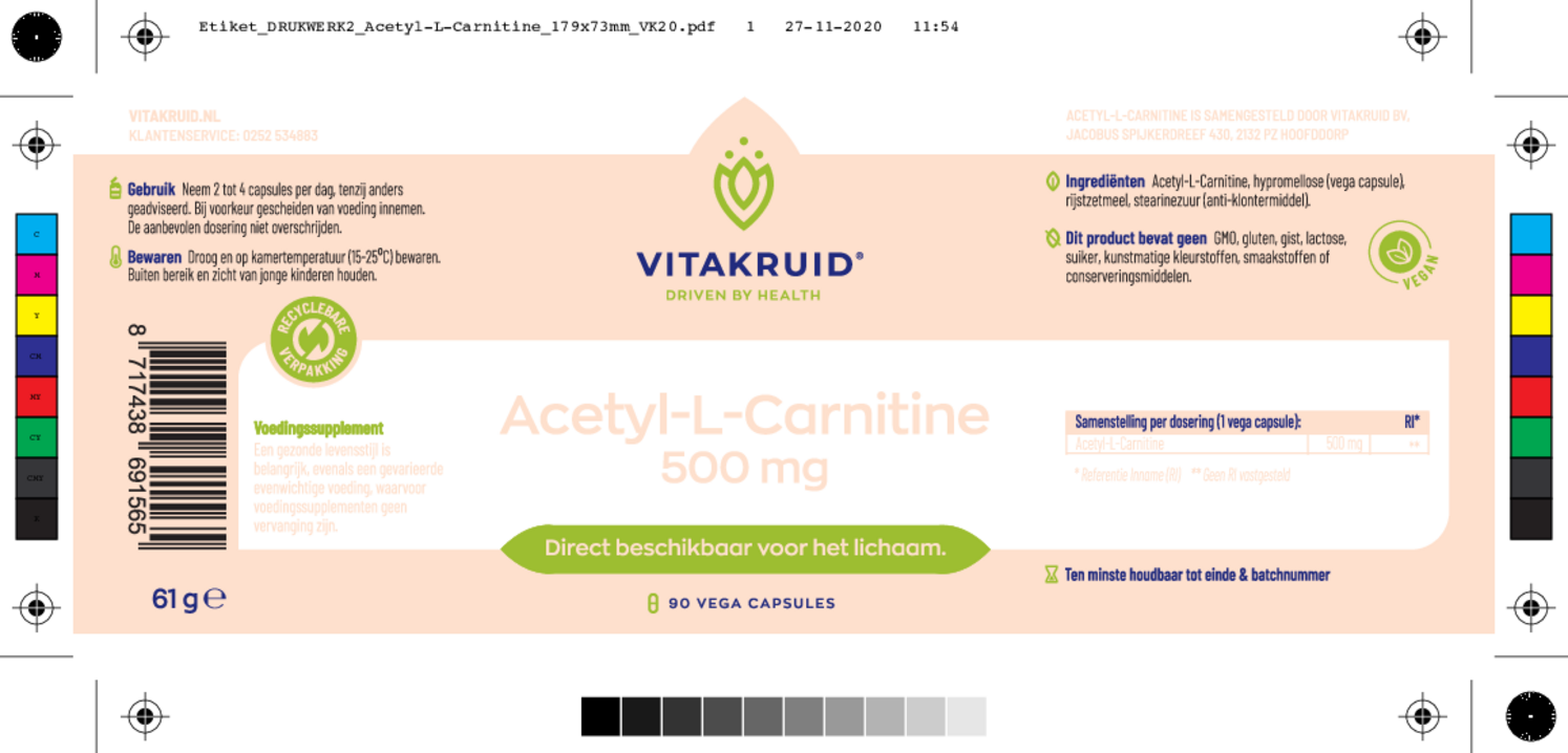 Acetyl-L-Carnitine 500MG afbeelding van document #1, etiket