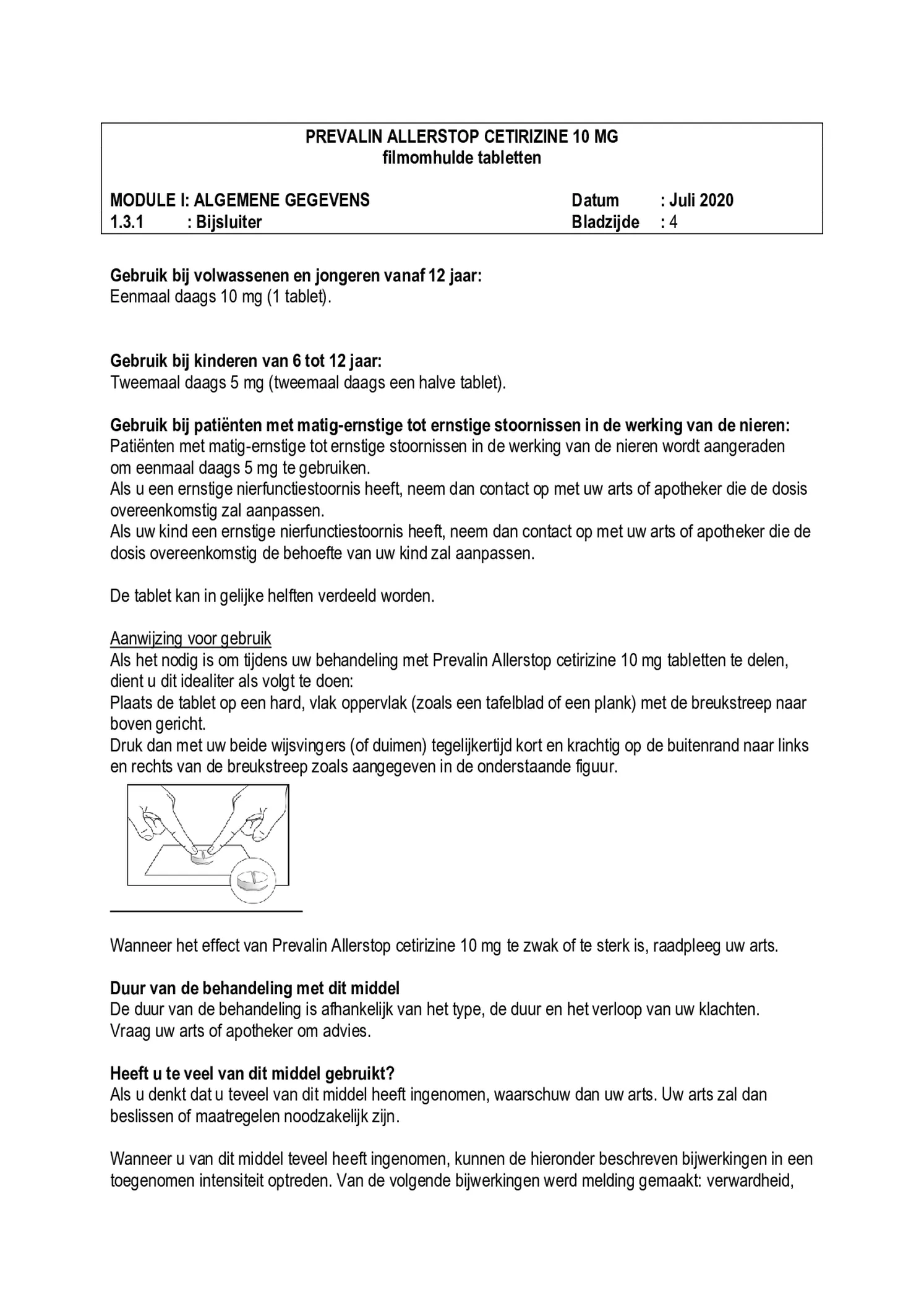 Allerstop Cetirzine 10mg Hooikoorts Tabletten afbeelding van document #4, bijsluiter