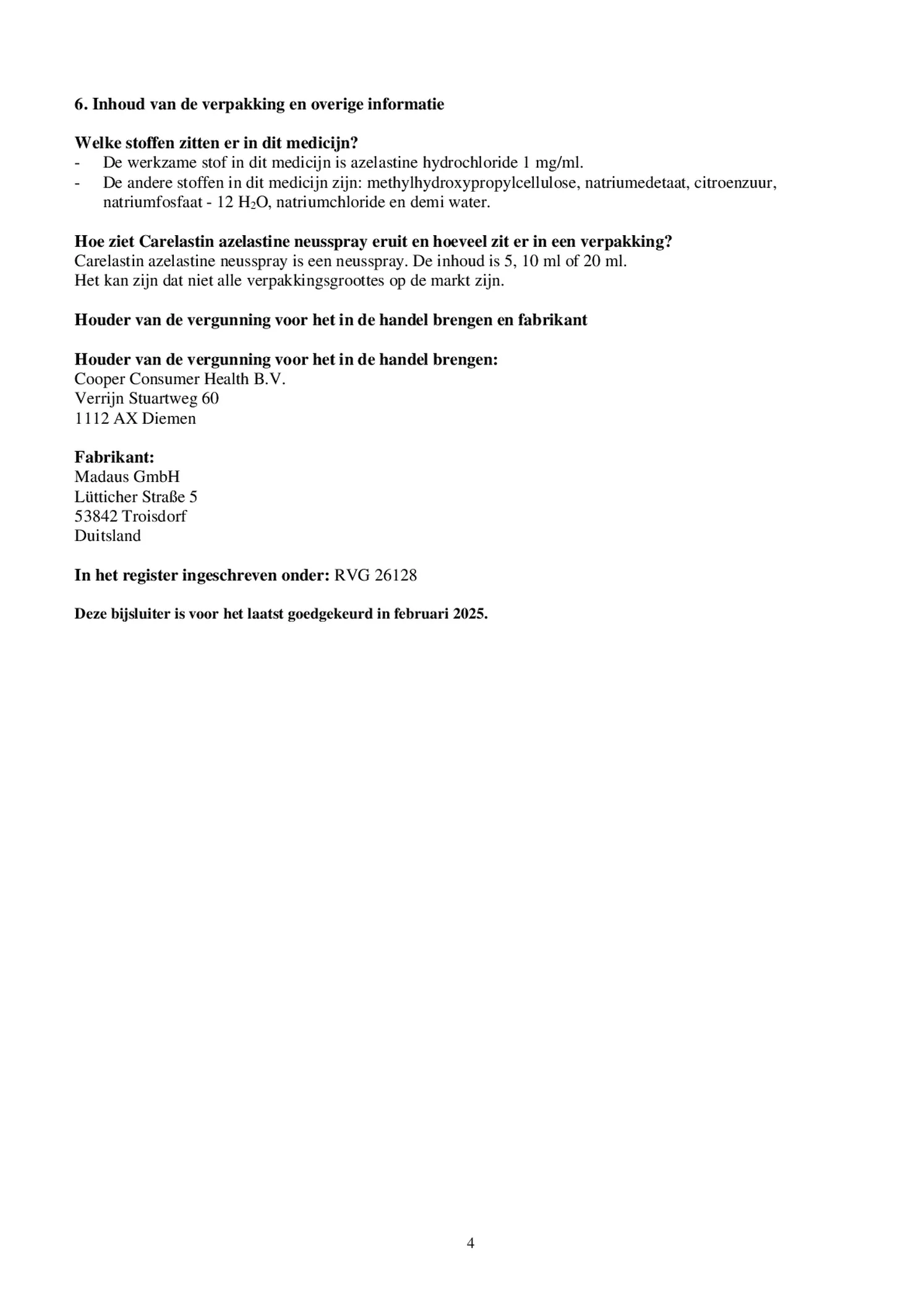 Azelastine Neusspray afbeelding van document #4, bijsluiter