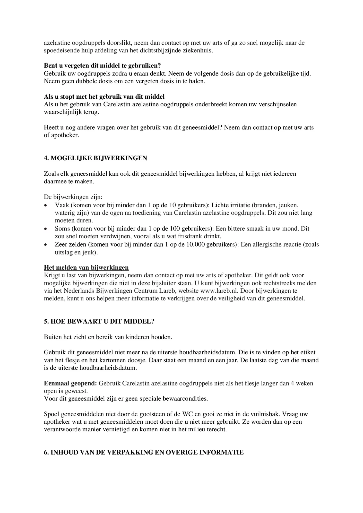 Azelastine Oogdruppels afbeelding van document #4, bijsluiter