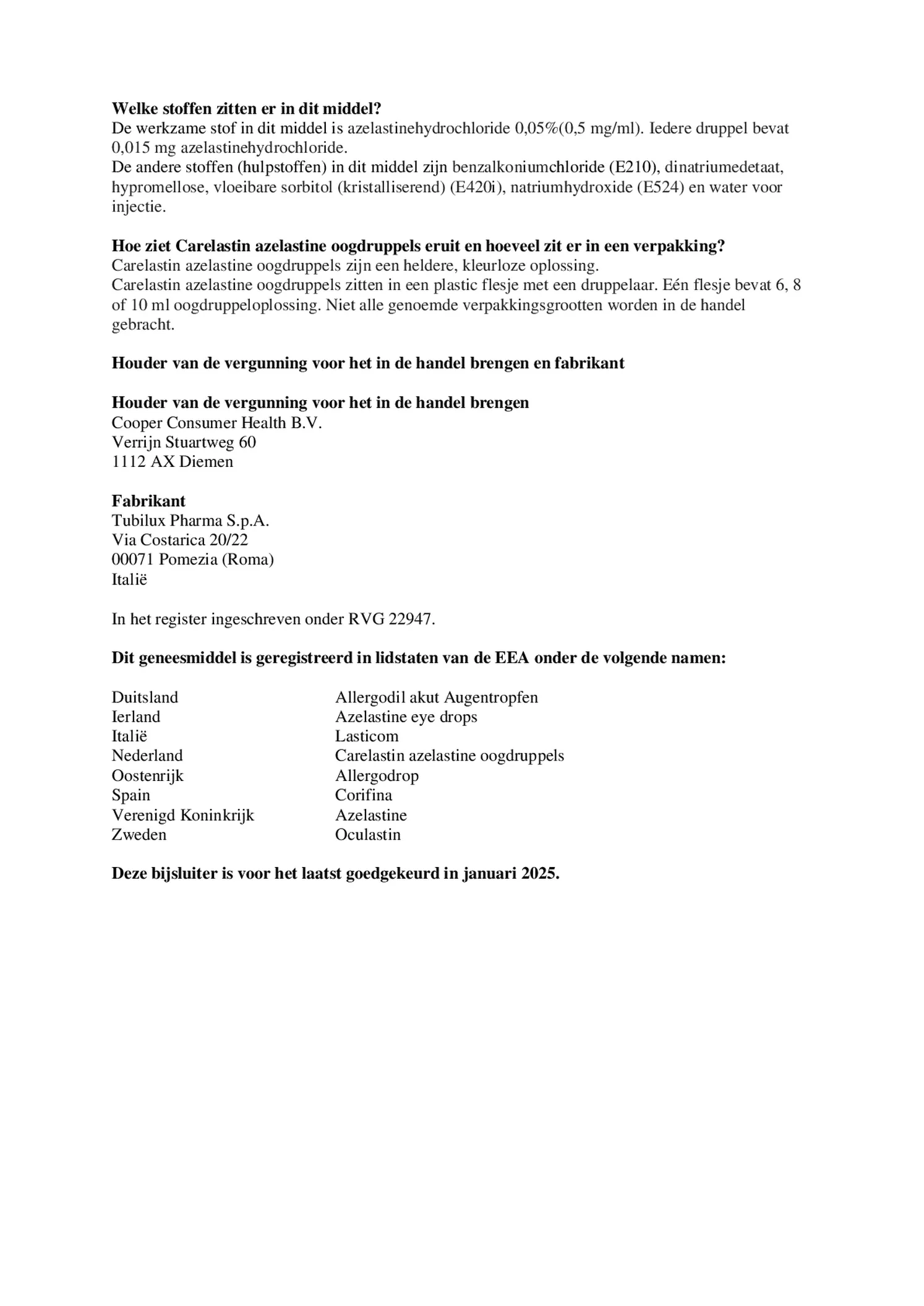 Azelastine Oogdruppels afbeelding van document #5, bijsluiter