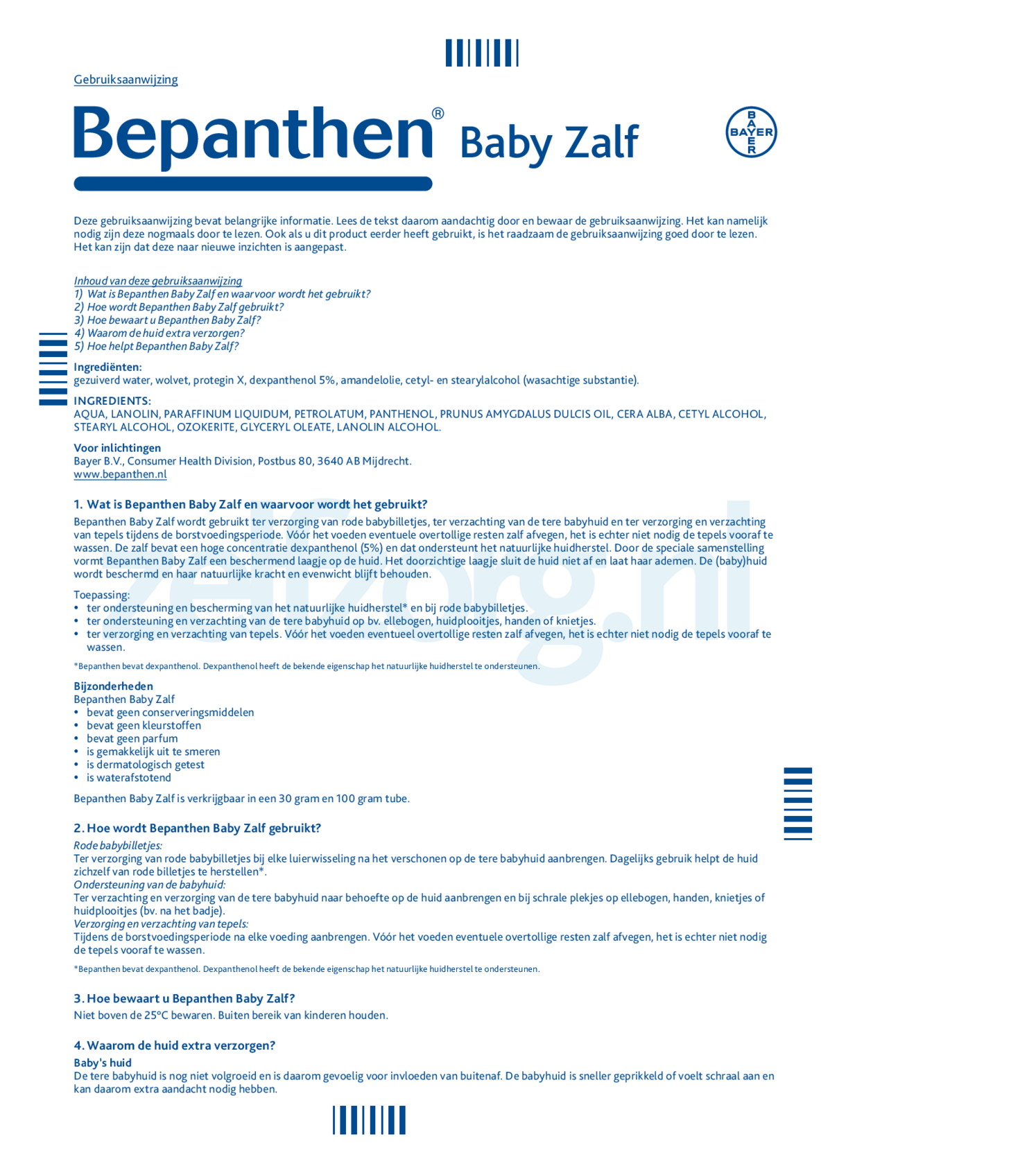 Babyhuid Eczeem Verzorgingspakket afbeelding van document #1, gebruiksaanwijzing