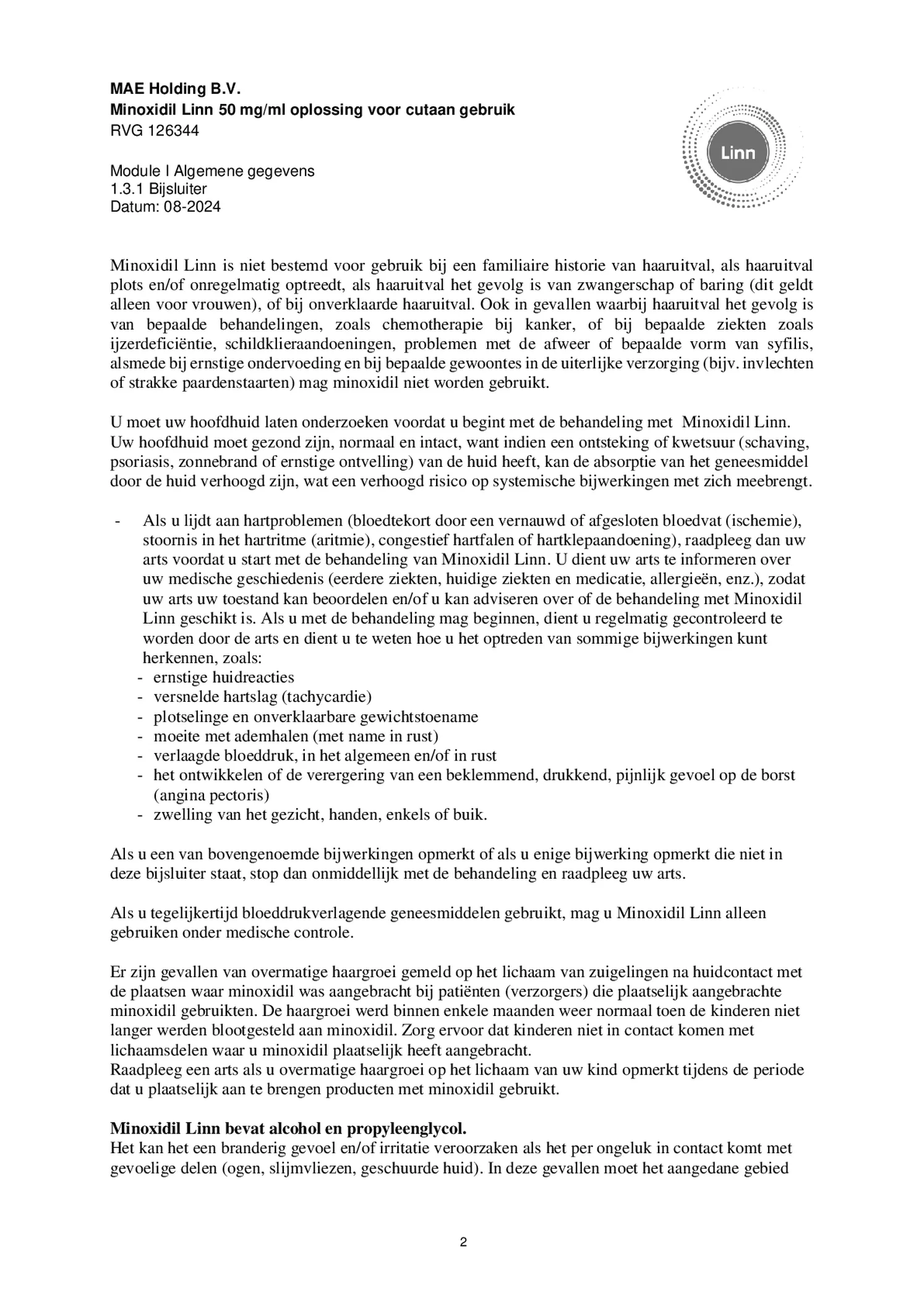 Minoxidil Linn 50 mg/ml 3-Pack afbeelding van document #2, bijsluiter