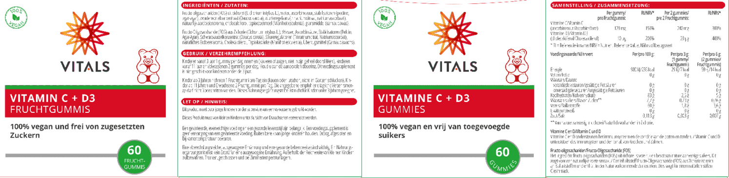 Vitamine C + D3 Gummies afbeelding van document #1, etiket