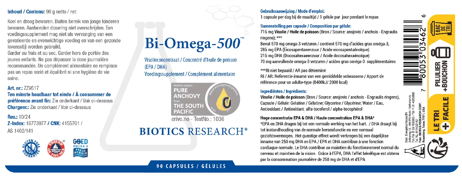 Bi-Omega-500 Capsules afbeelding van document #1, etiket