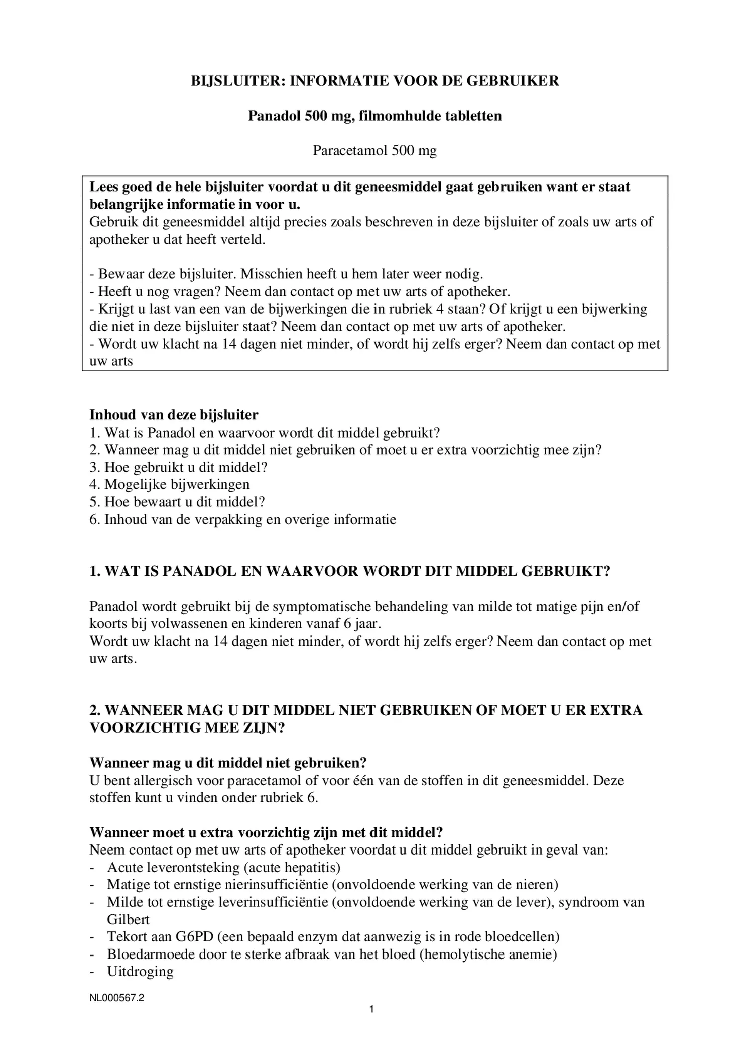 500 mg Filmomhulde Tabletten afbeelding van document #1, bijsluiter