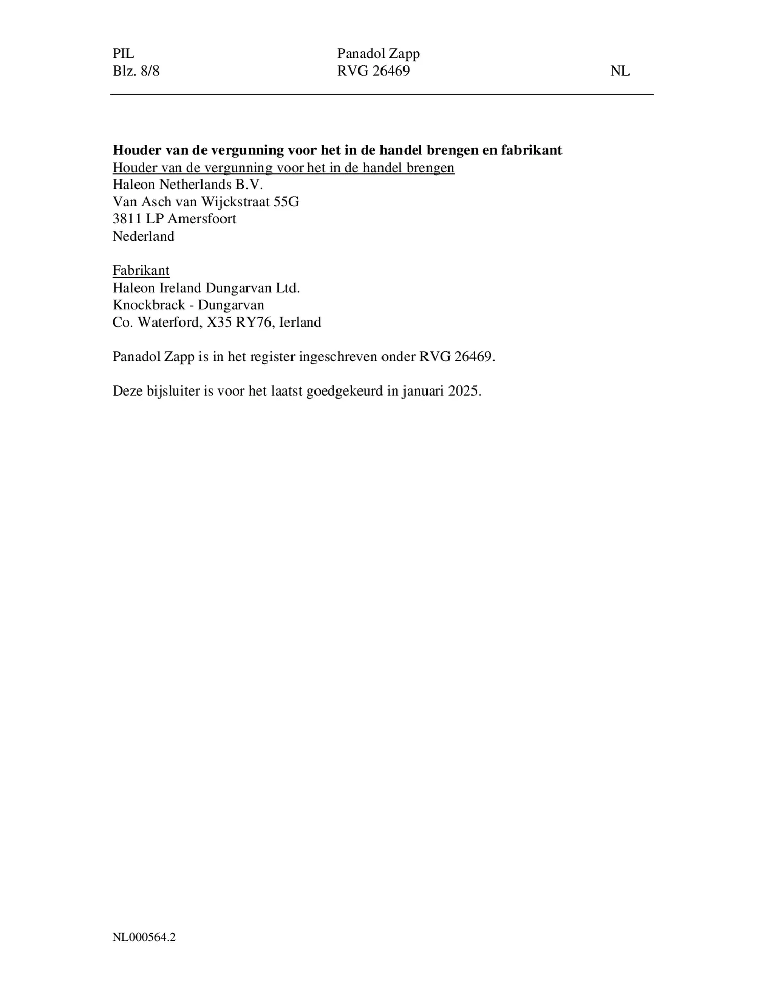 Zapp 500 mg Filmomhulde Tabletten afbeelding van document #8, bijsluiter