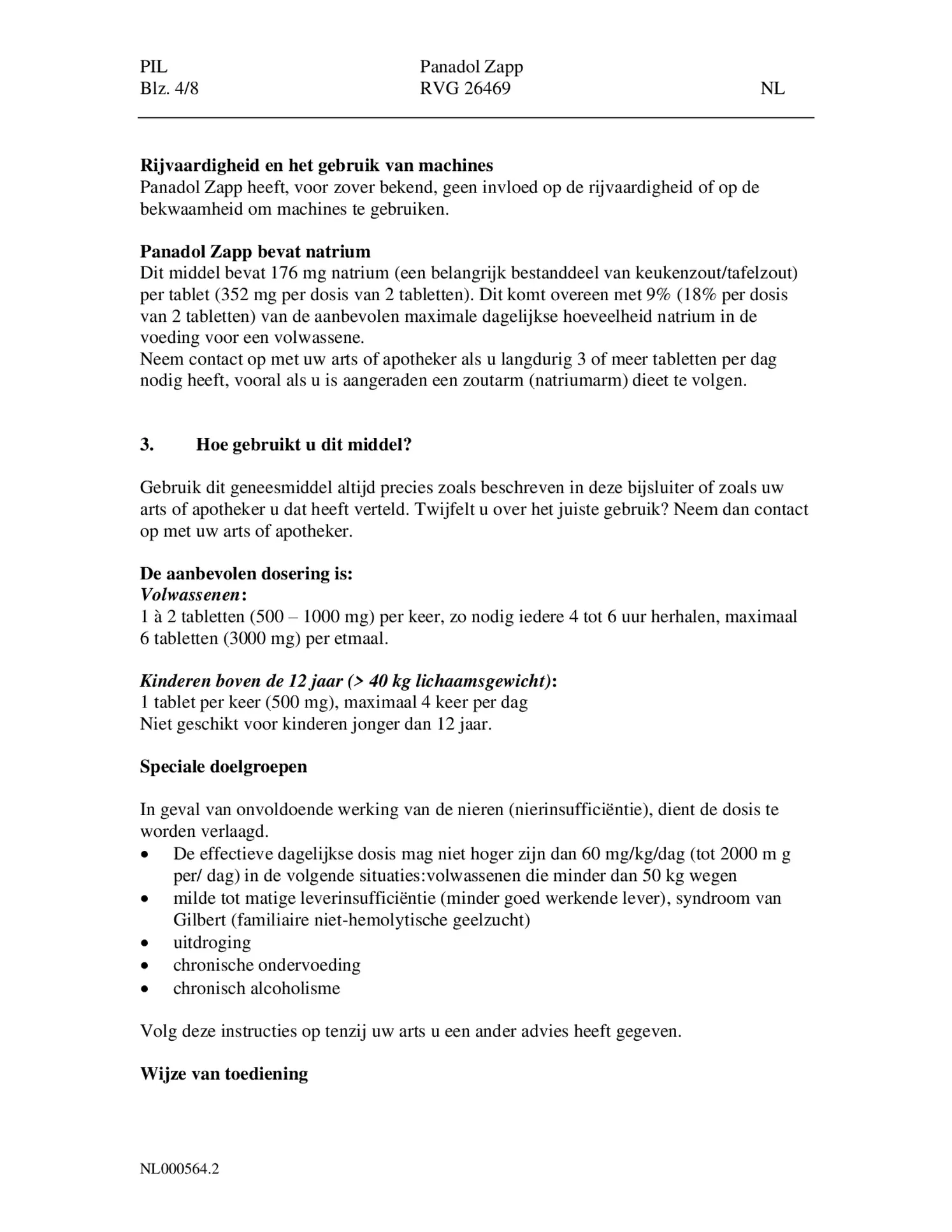 Zapp 500 mg Filmomhulde Tabletten afbeelding van document #4, bijsluiter