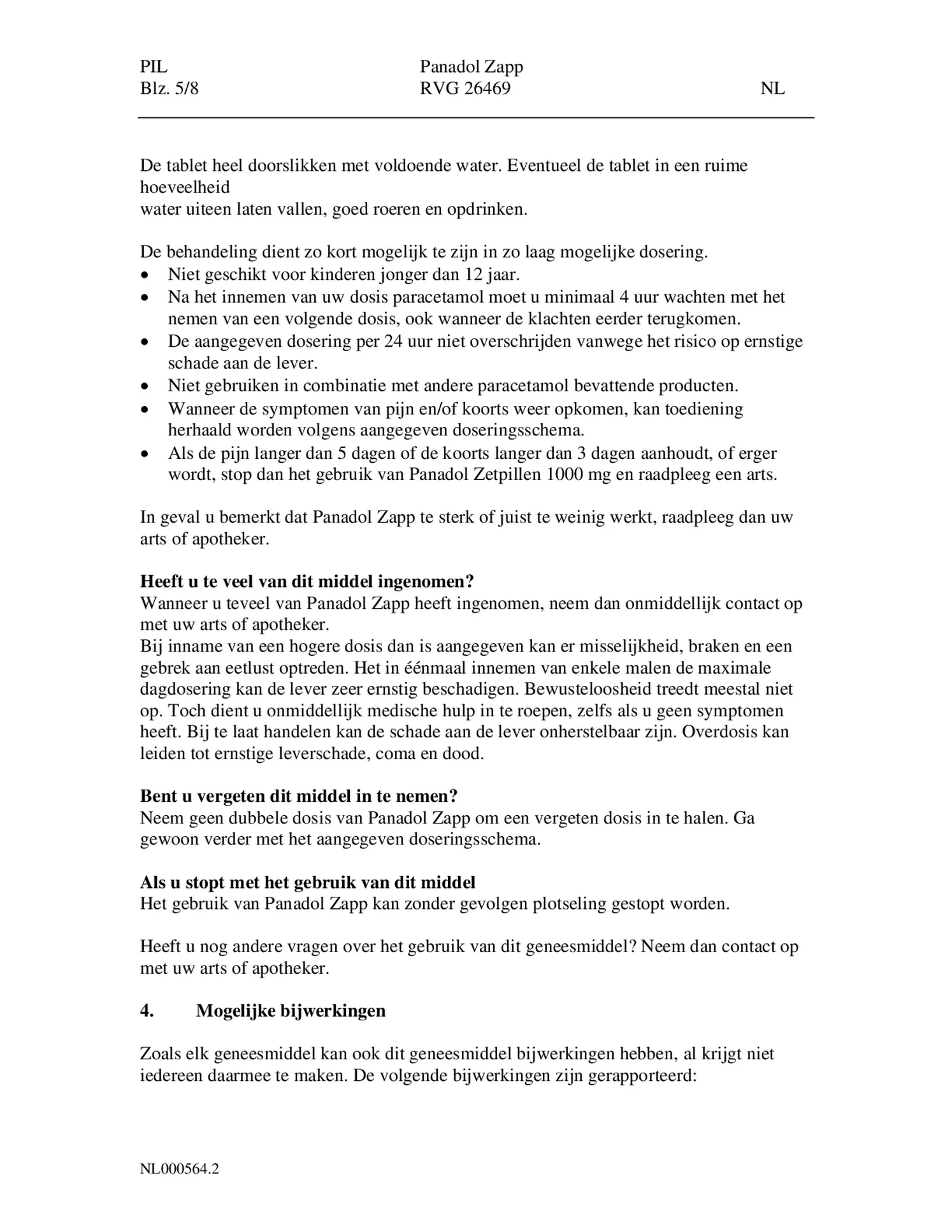 Zapp 500 mg Filmomhulde Tabletten afbeelding van document #5, bijsluiter