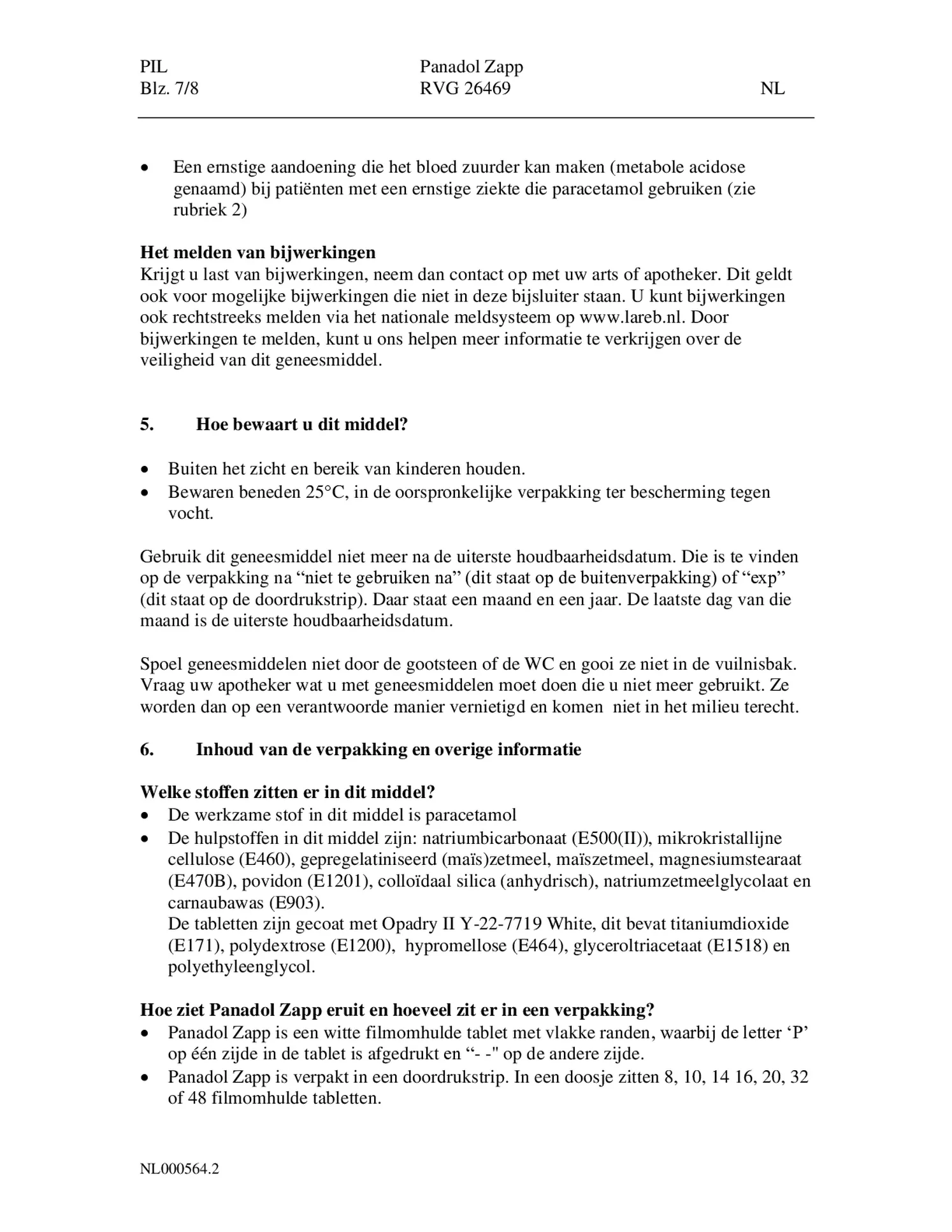 Zapp 500 mg Filmomhulde Tabletten afbeelding van document #7, bijsluiter