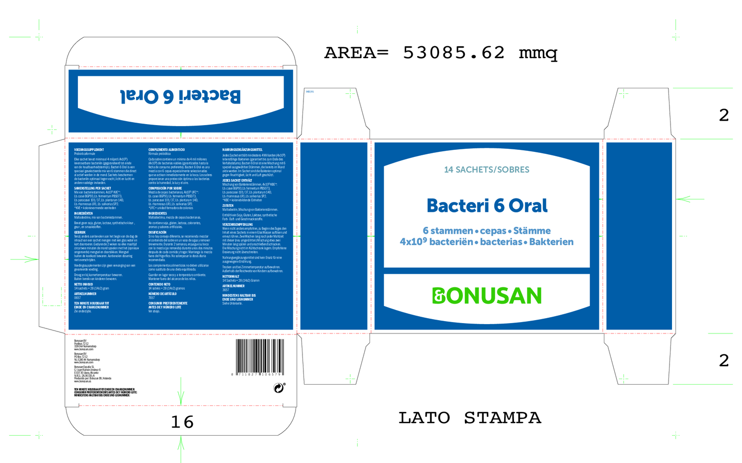 Bacteri 6 Oral Sachets afbeelding van document #1, etiket