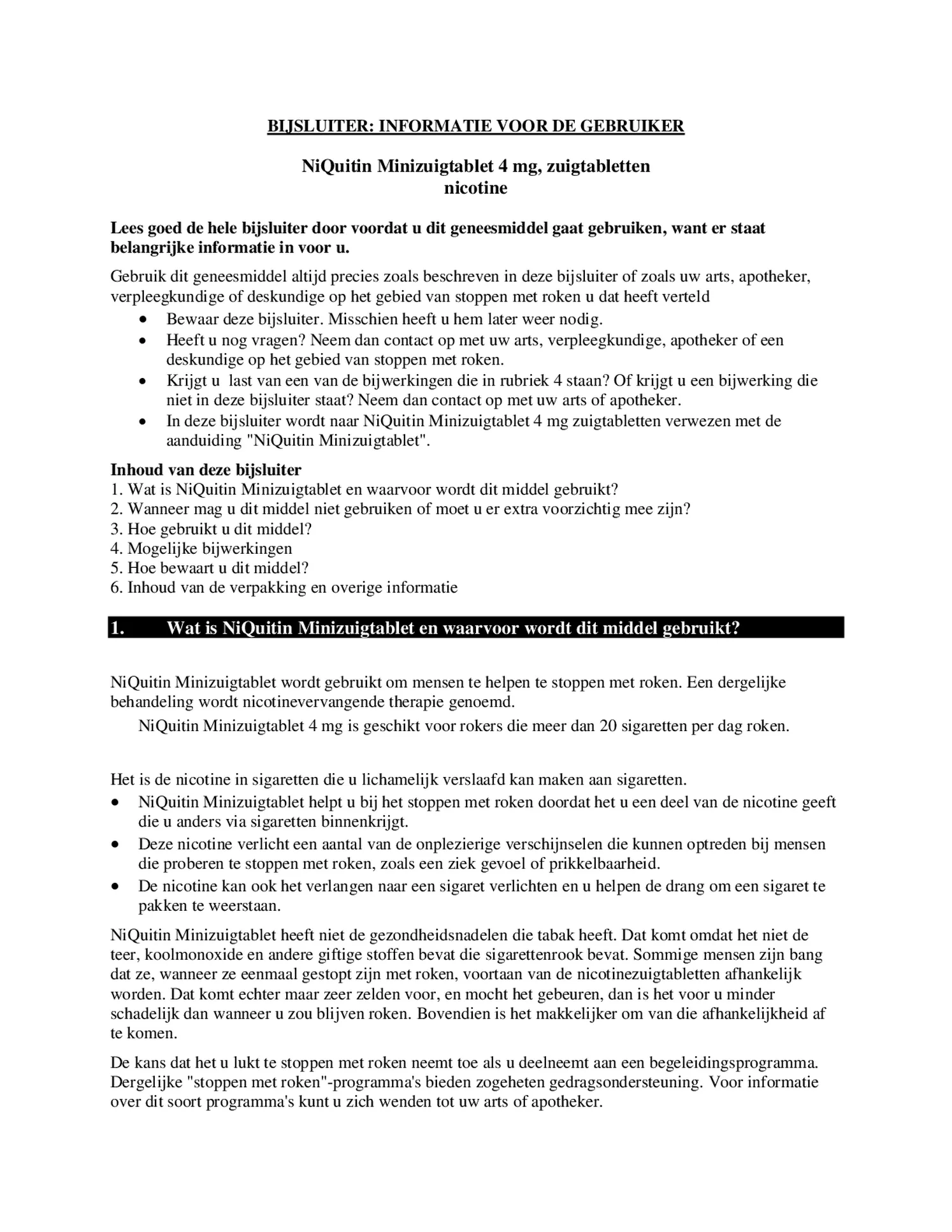 Minizuigtabletten 4mg afbeelding van document #1, bijsluiter
