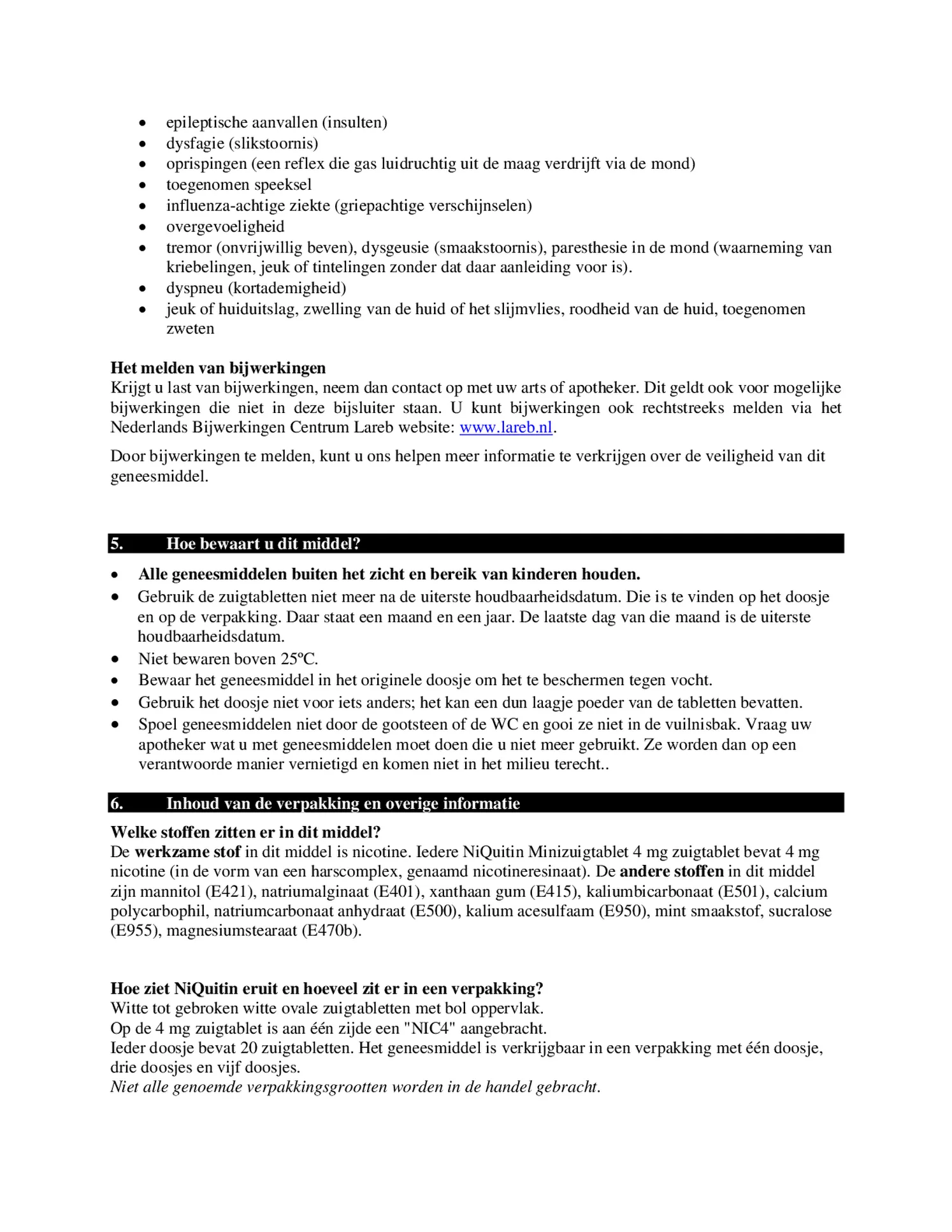 Minizuigtabletten 4mg afbeelding van document #6, bijsluiter