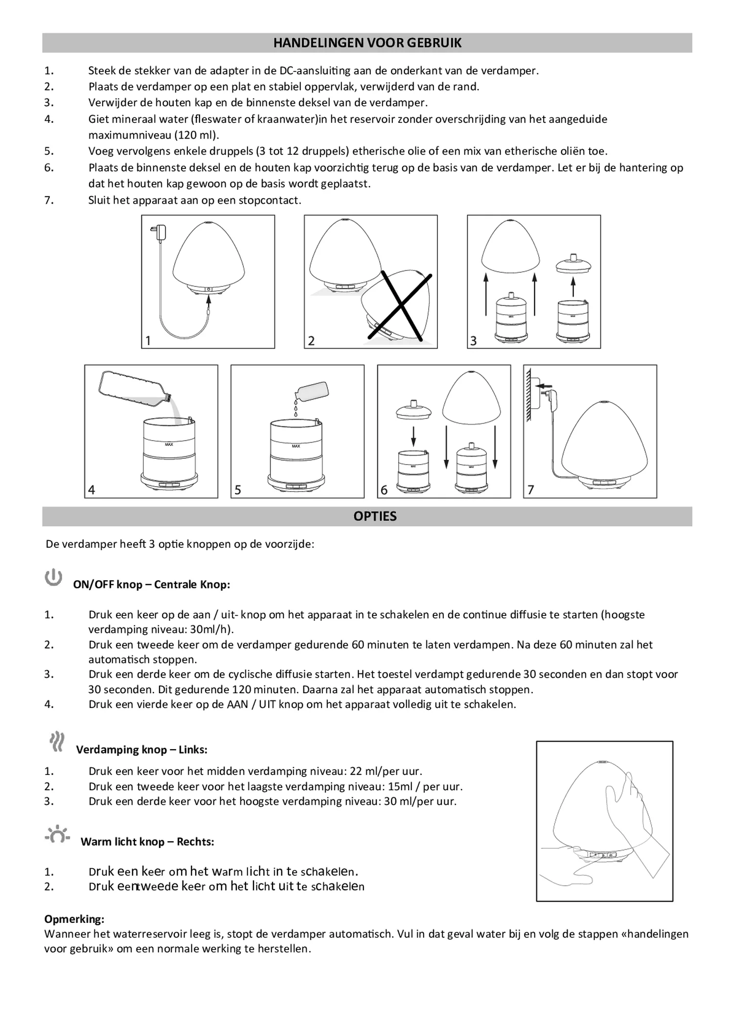 Space Aroma Diffuser afbeelding van document #3, gebruiksaanwijzing