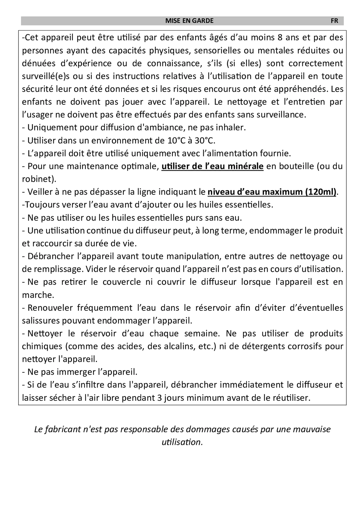 Space Aroma Diffuser afbeelding van document #8, gebruiksaanwijzing