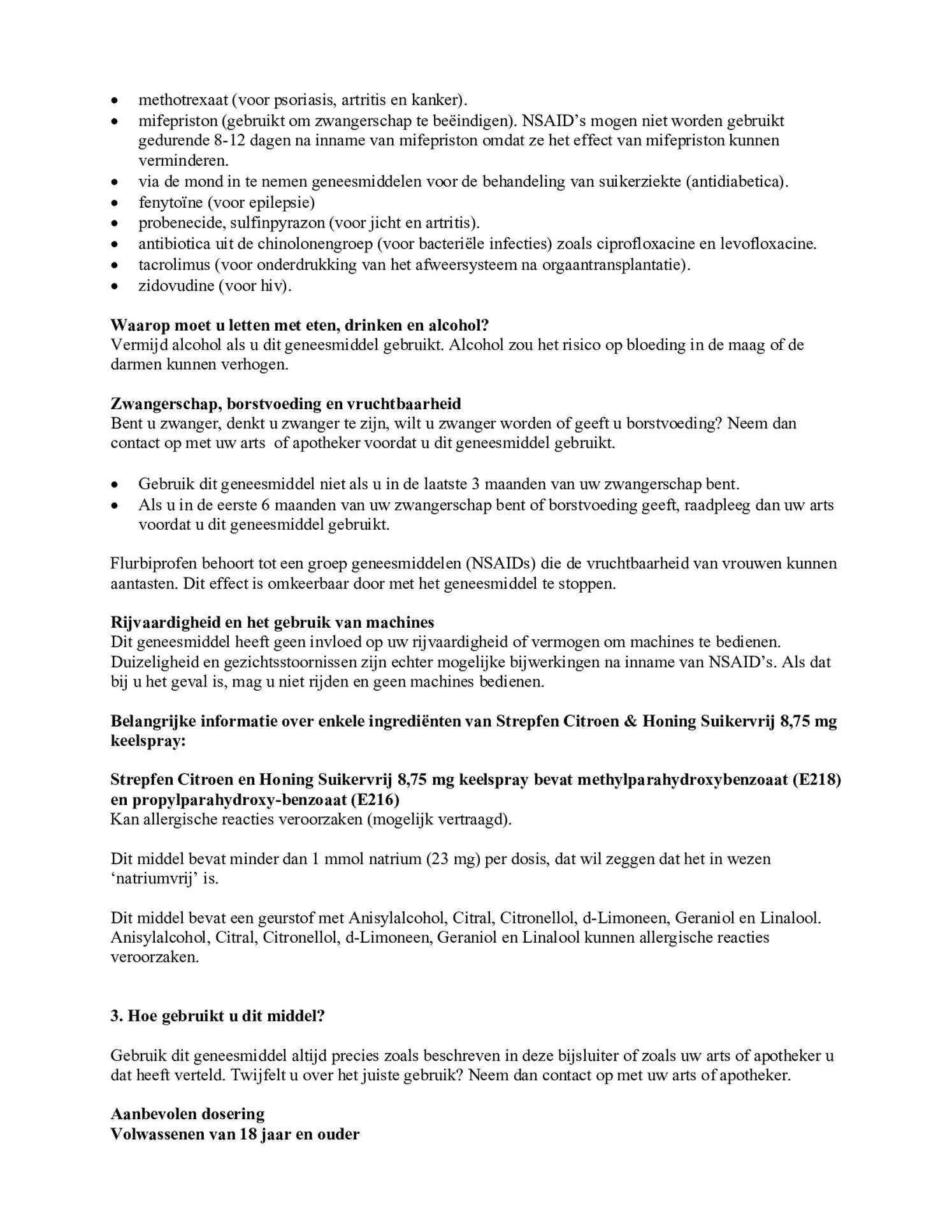 Citroen en Honing Suikervrij 8,75mg Keelspray afbeelding van document #3, bijsluiter