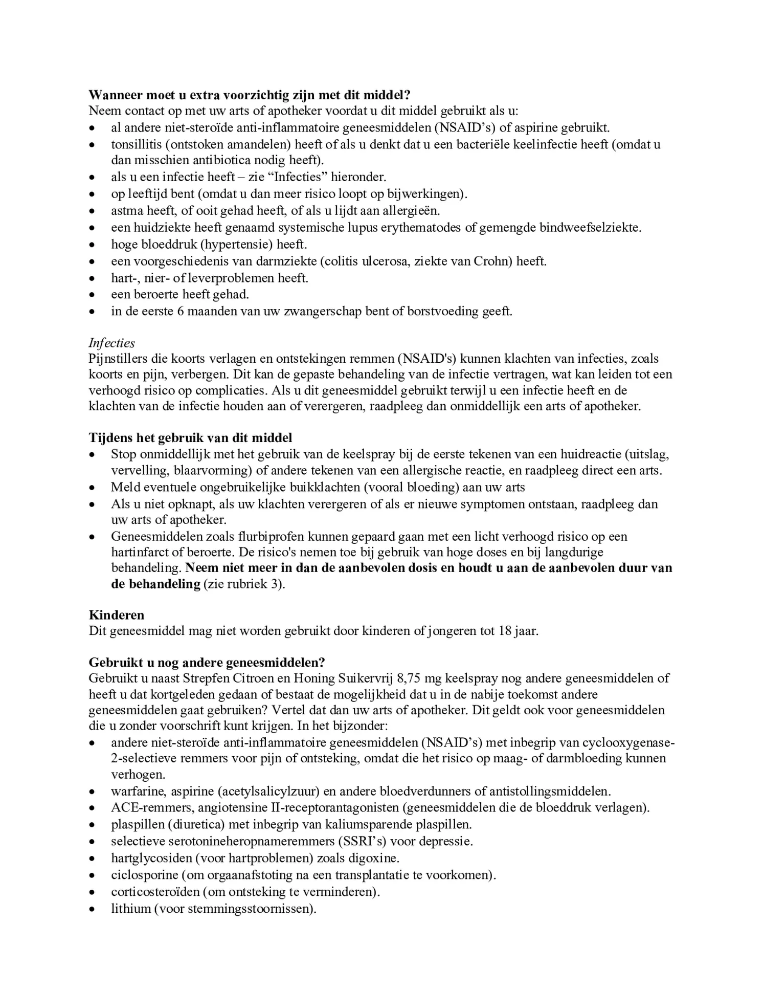 Citroen en Honing Suikervrij 8,75mg Keelspray afbeelding van document #2, bijsluiter