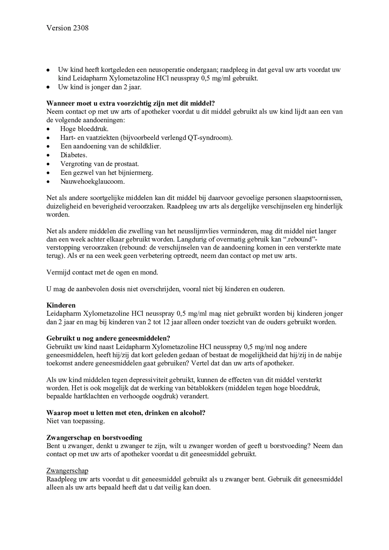 Xylometazoline HCl neusspray 0.5 mg/ml afbeelding van document #2, bijsluiter