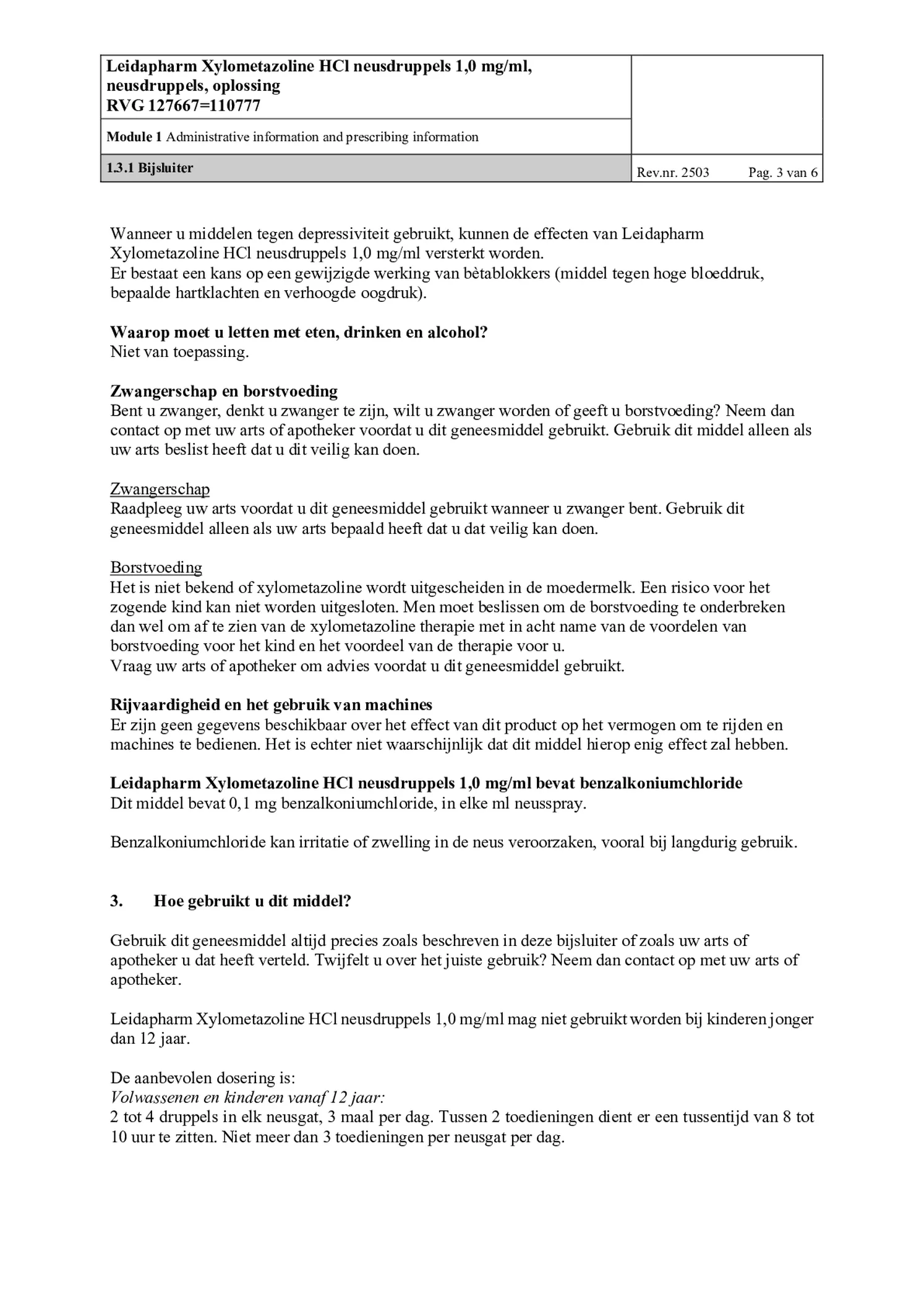 Neusdruppels Xylometazoline HCl 1 mg/ml afbeelding van document #3, bijsluiter