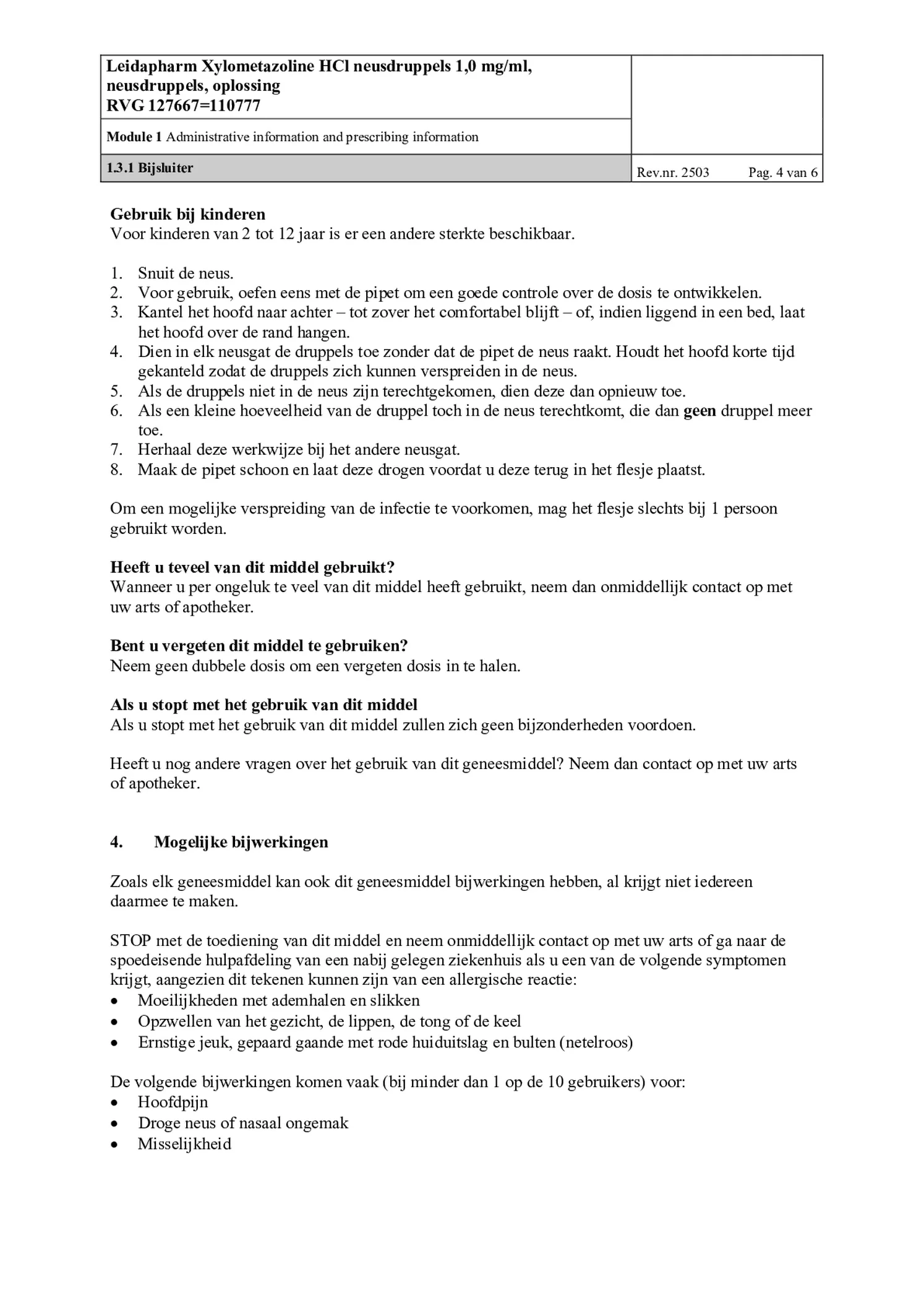 Neusdruppels Xylometazoline HCl 1 mg/ml afbeelding van document #4, bijsluiter