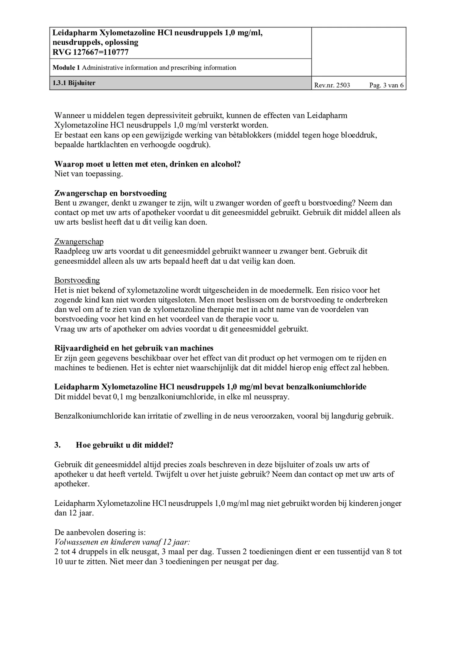 Neusdruppels Xylometazoline HCl 1 mg/ml afbeelding van document #3, bijsluiter