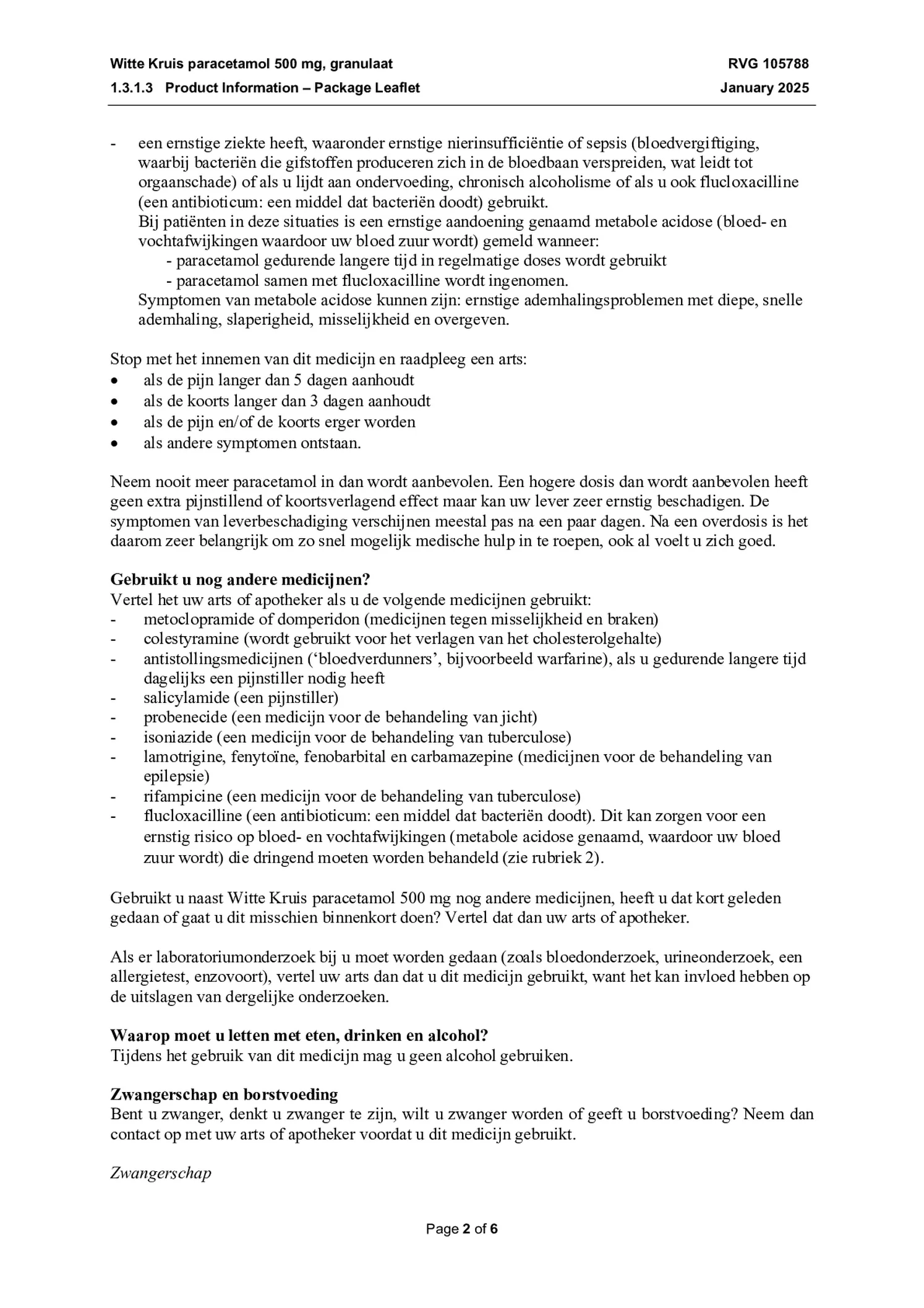 Paracetamol 500mg Granulaat afbeelding van document #2, bijsluiter