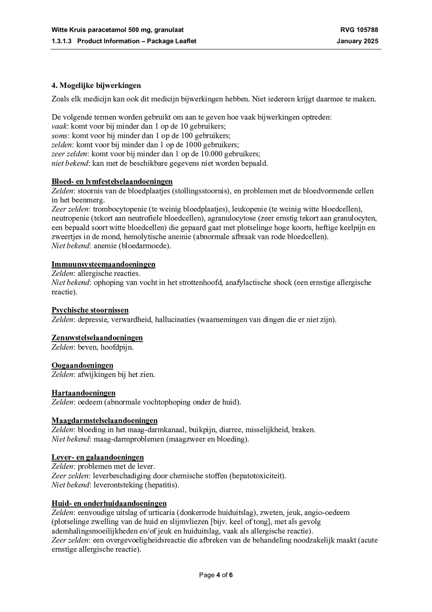 Paracetamol 500mg Granulaat afbeelding van document #4, bijsluiter