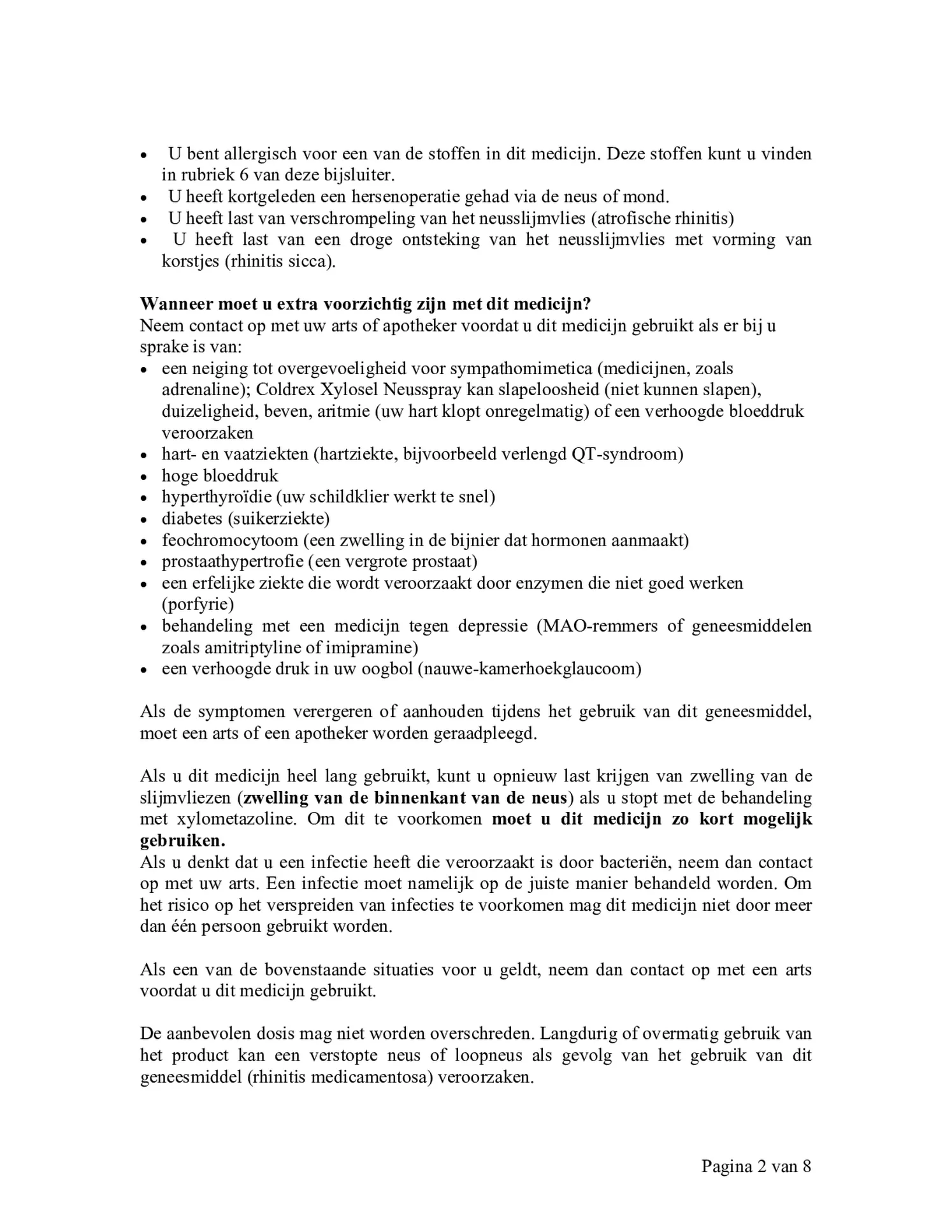 Neusspray Xylosel 1mg/ml - xylometazoline neusspray bij neusverkoudheid afbeelding van document #2, bijsluiter