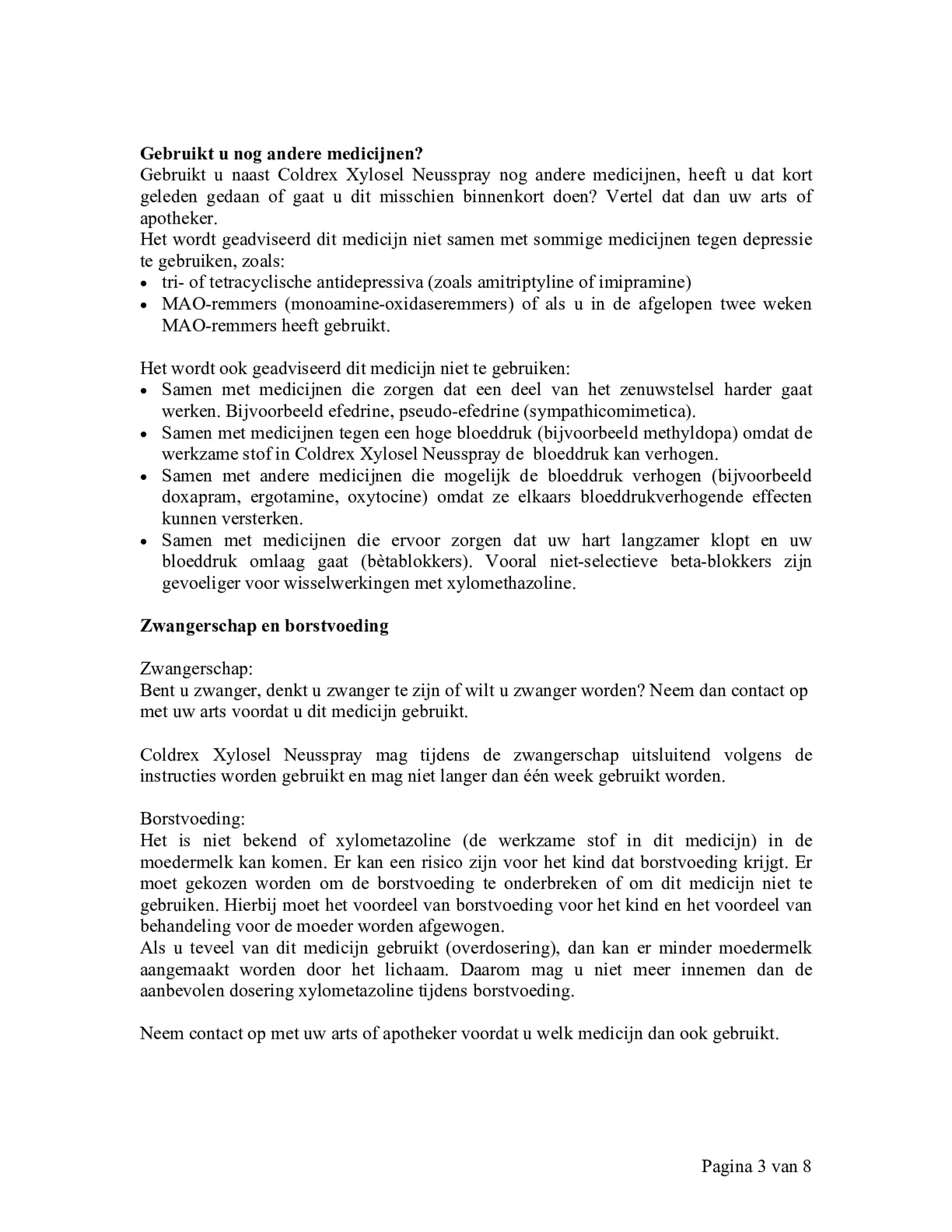 Neusspray Xylosel 1mg/ml - xylometazoline neusspray bij neusverkoudheid afbeelding van document #3, bijsluiter