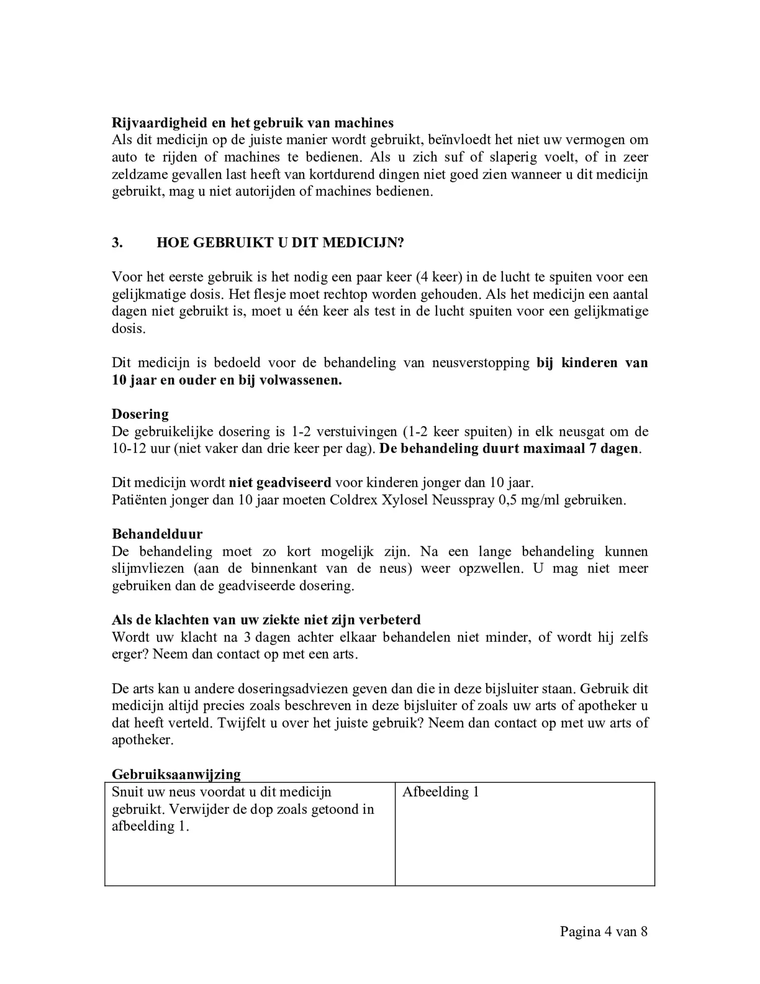 Neusspray Xylosel 1mg/ml - xylometazoline neusspray bij neusverkoudheid afbeelding van document #4, bijsluiter
