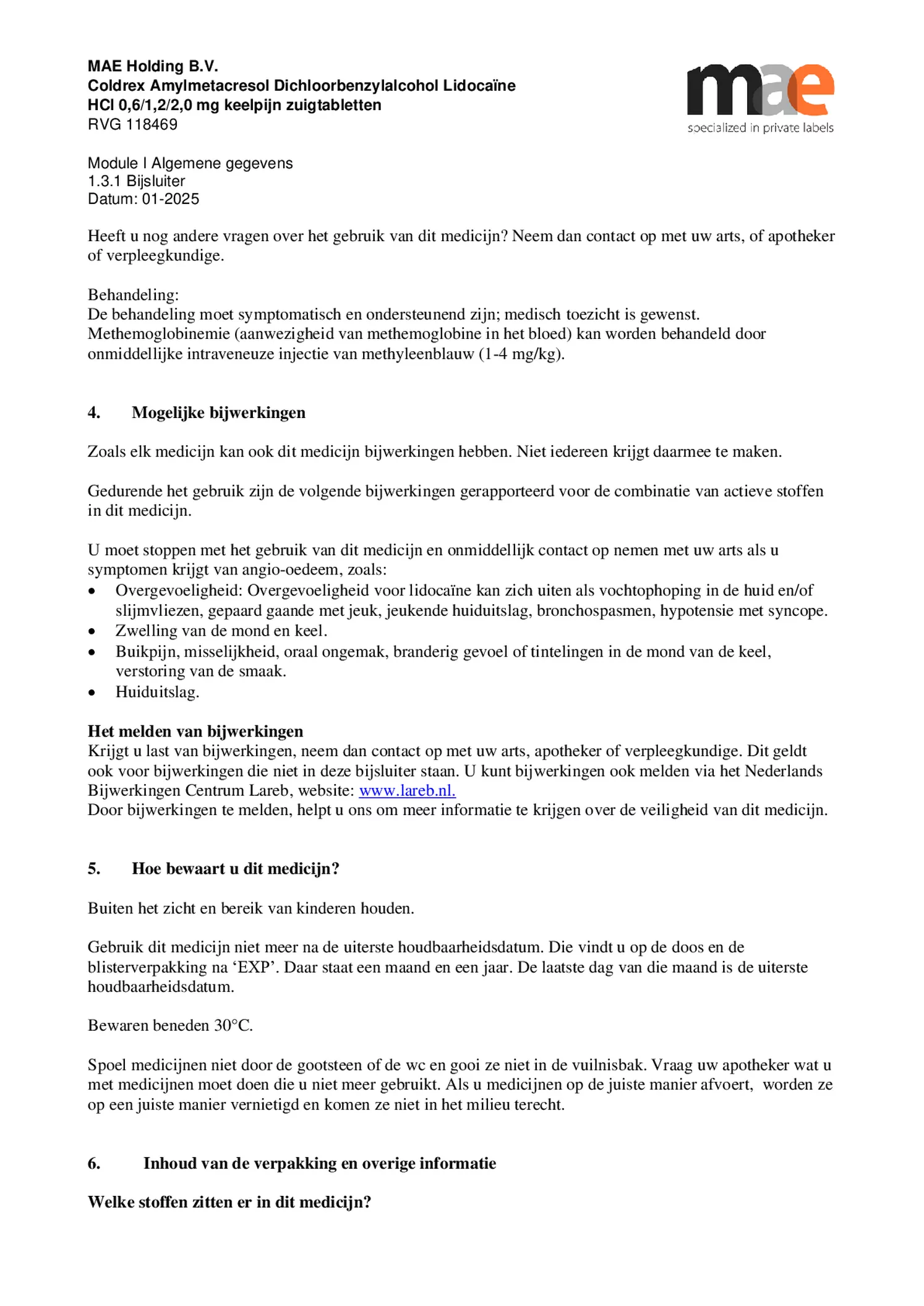 Keelpijn Zuigtabletten afbeelding van document #4, bijsluiter