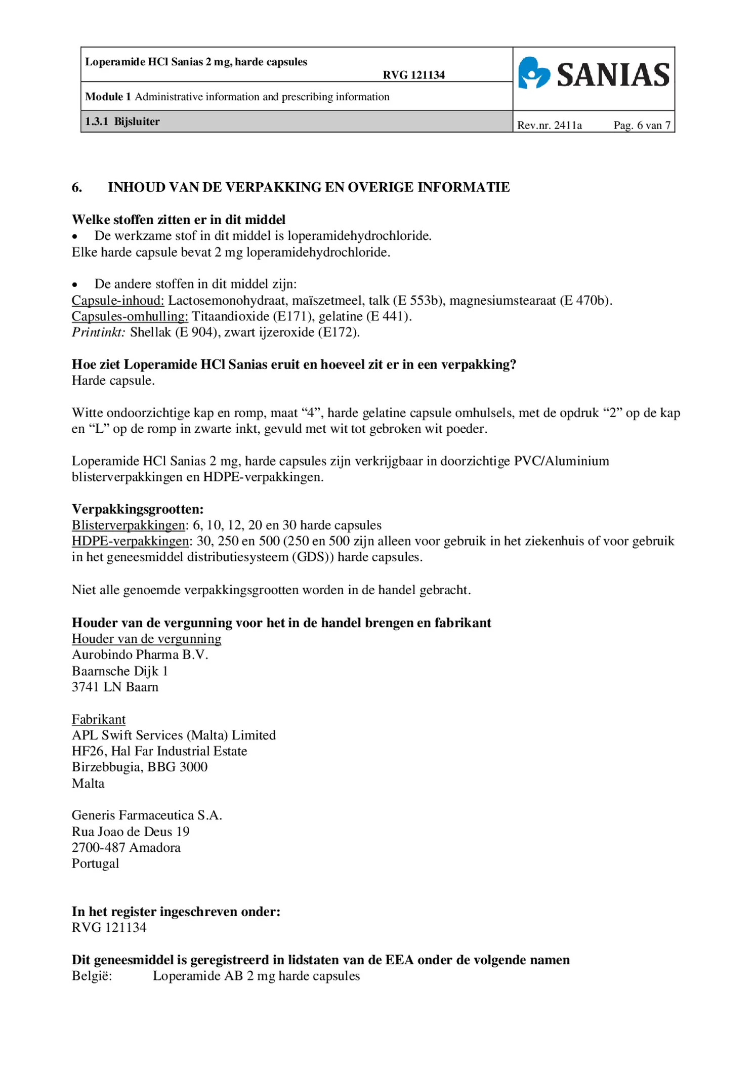 HCI Loperamide 2mg harde Capsules afbeelding van document #6, bijsluiter