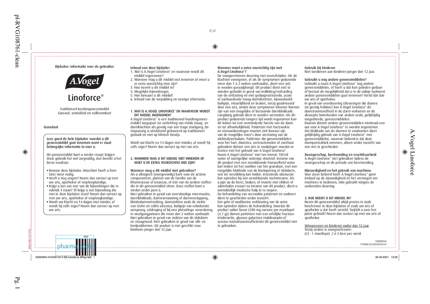 Linoforce Korrels afbeelding van document #1, bijsluiter