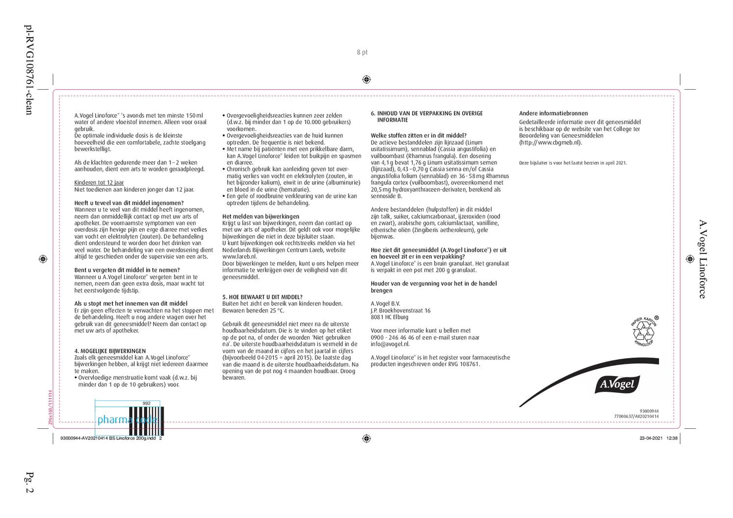 Linoforce Korrels afbeelding van document #2, bijsluiter
