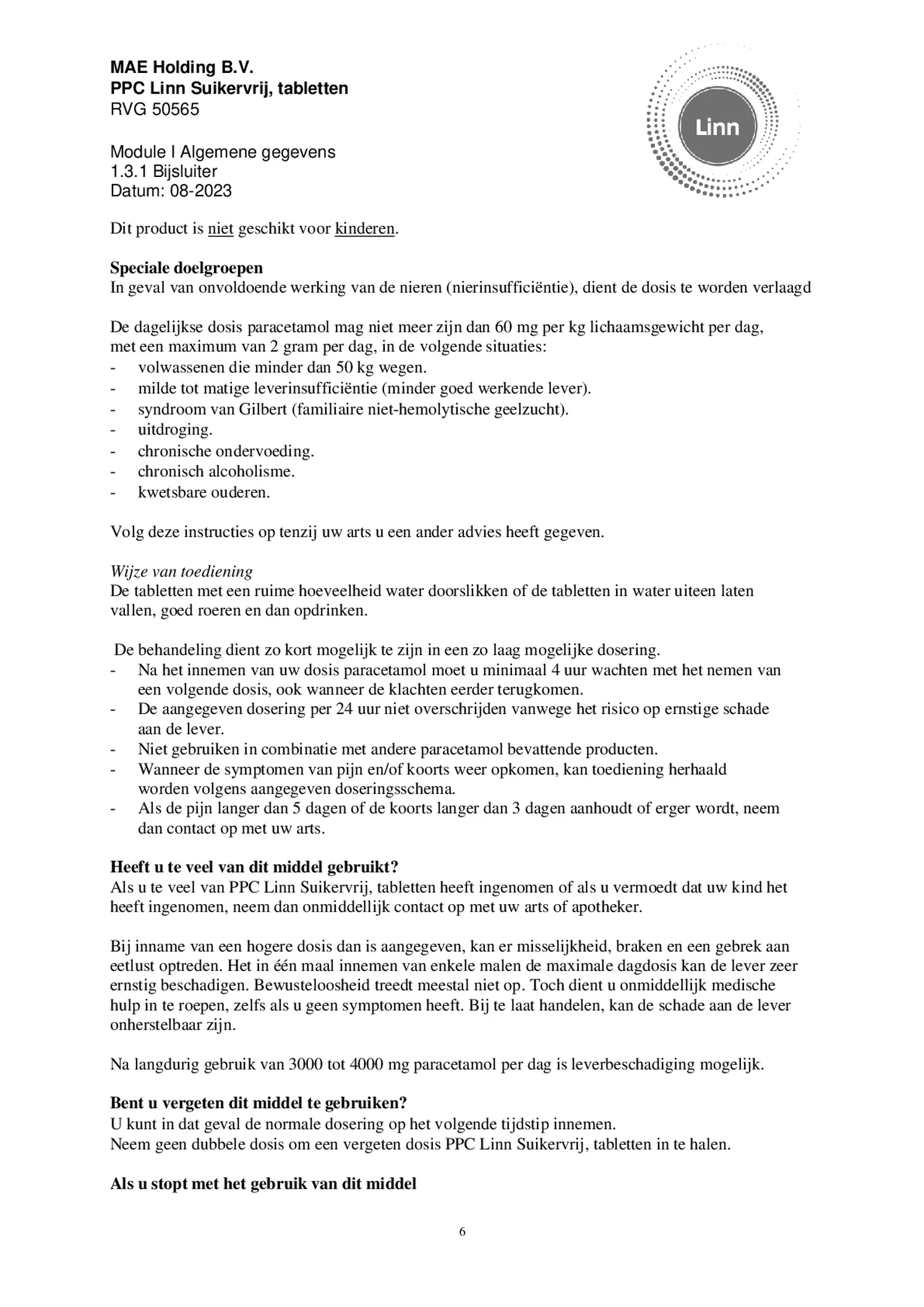 PPC Tabletten afbeelding van document #6, bijsluiter