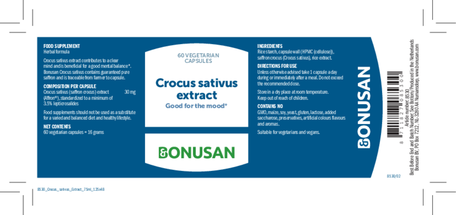 Crocus Sativus Extract Capsules afbeelding van document #1, etiket