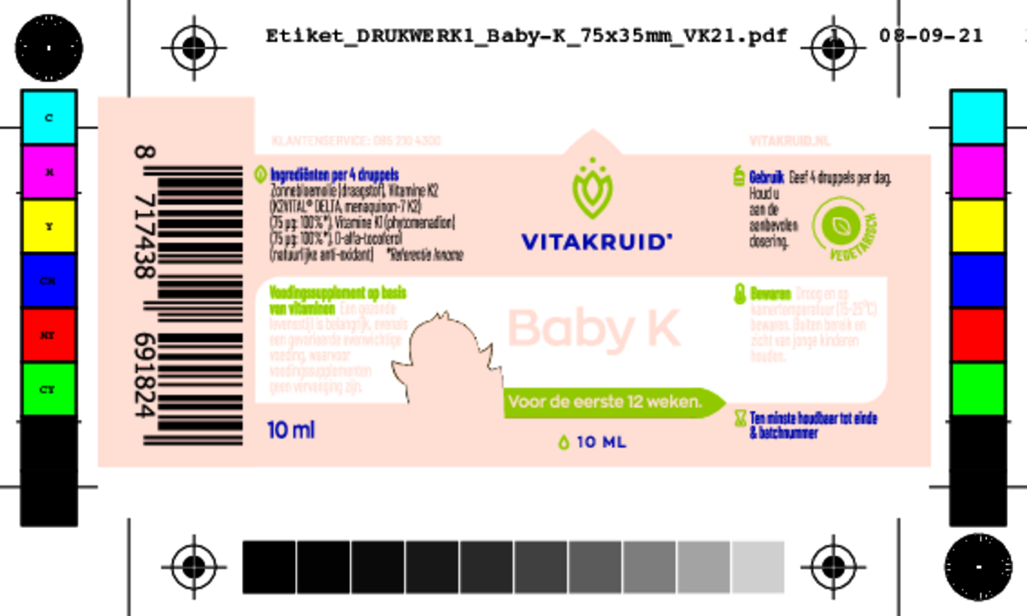 Vitamine K Baby afbeelding van document #1, etiket