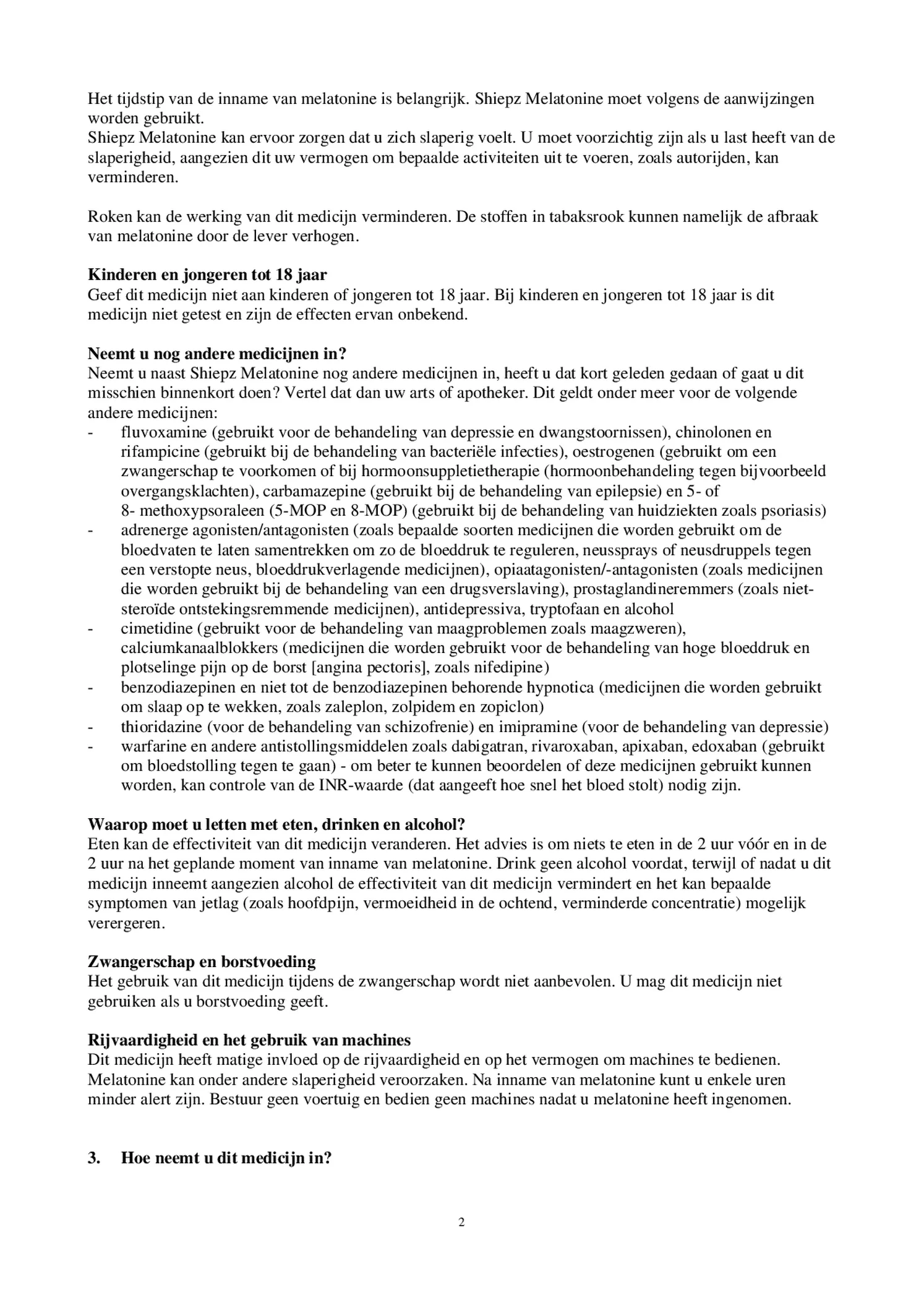 Melatonine 3 mg Tabletten afbeelding van document #2, bijsluiter