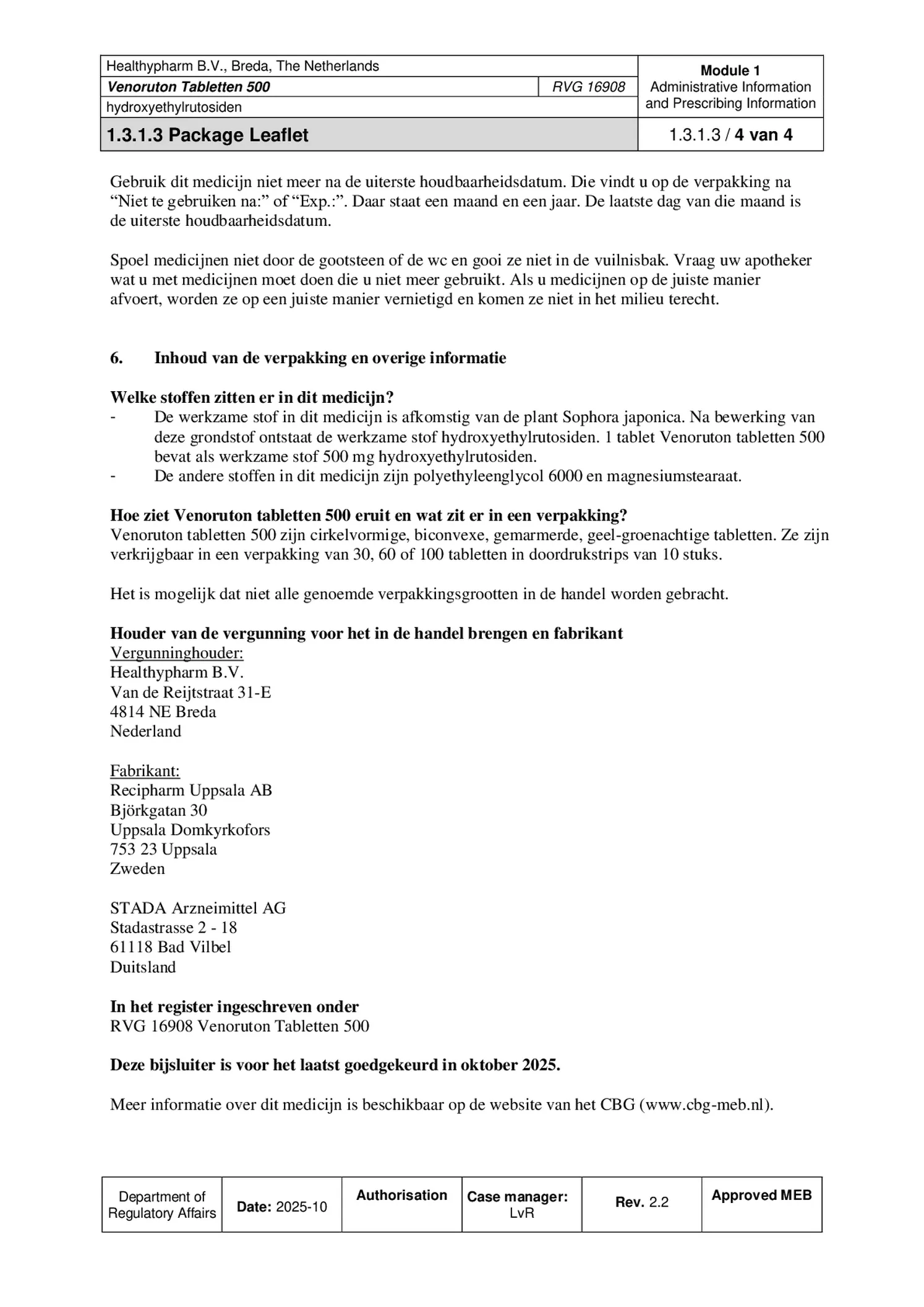 500mg Tabletten afbeelding van document #4, bijsluiter