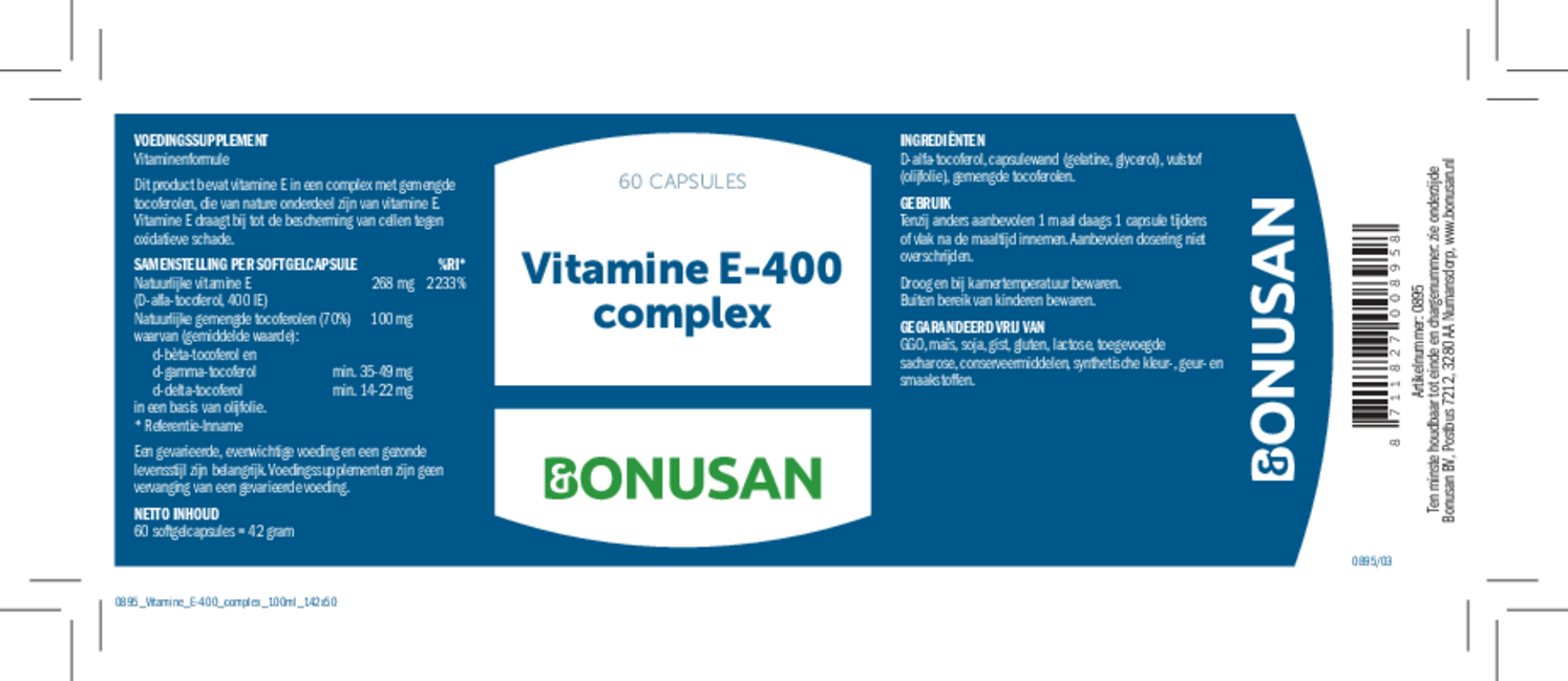 Vitamine E-400 Complex Capsules afbeelding van document #1, etiket