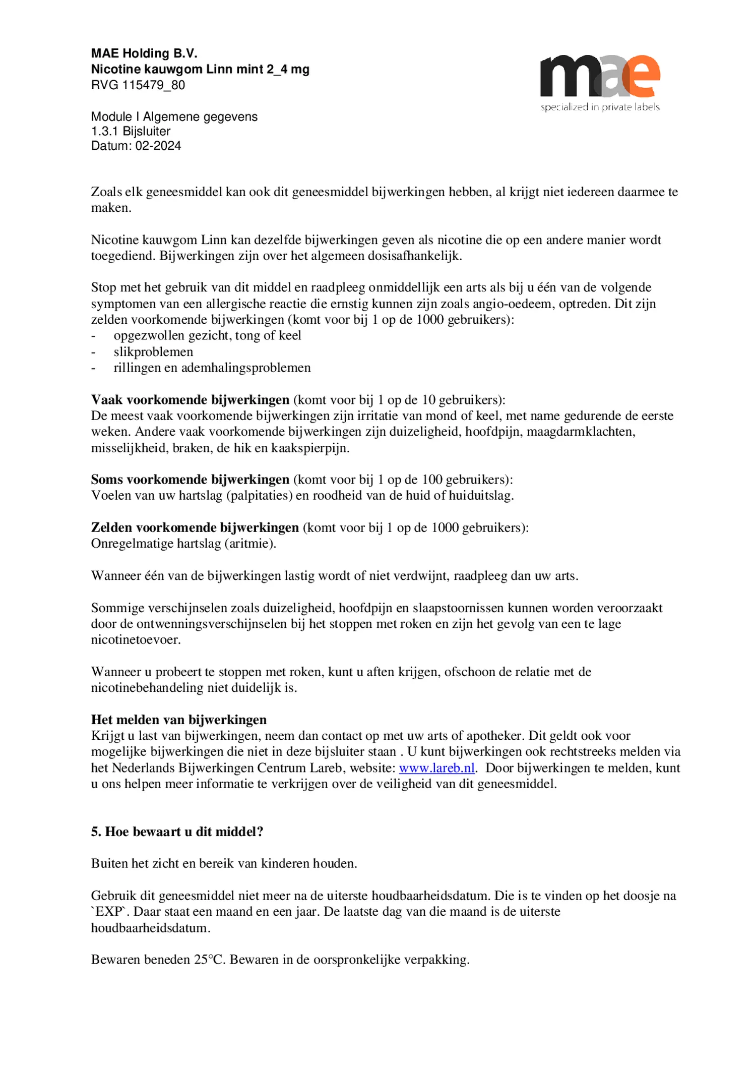 Nicotine Kauwgom Mint 2mg afbeelding van document #5, bijsluiter