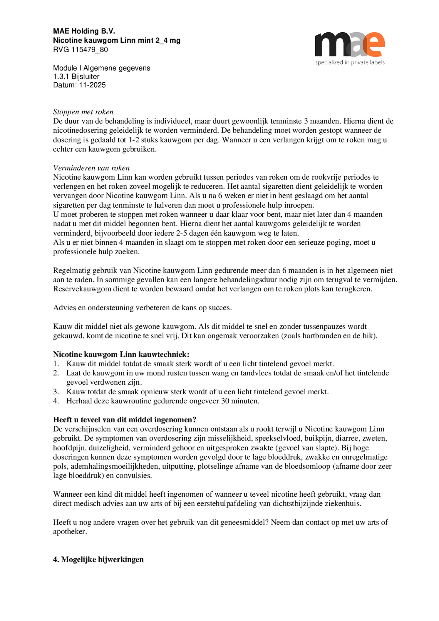 Nicotine Kauwgom Mint 2mg afbeelding van document #4, bijsluiter