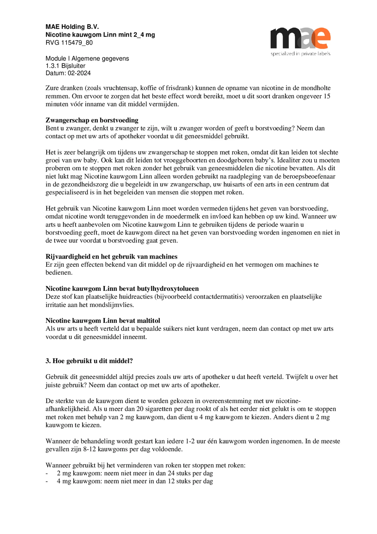 Nicotine Kauwgom Mint 2mg afbeelding van document #3, bijsluiter