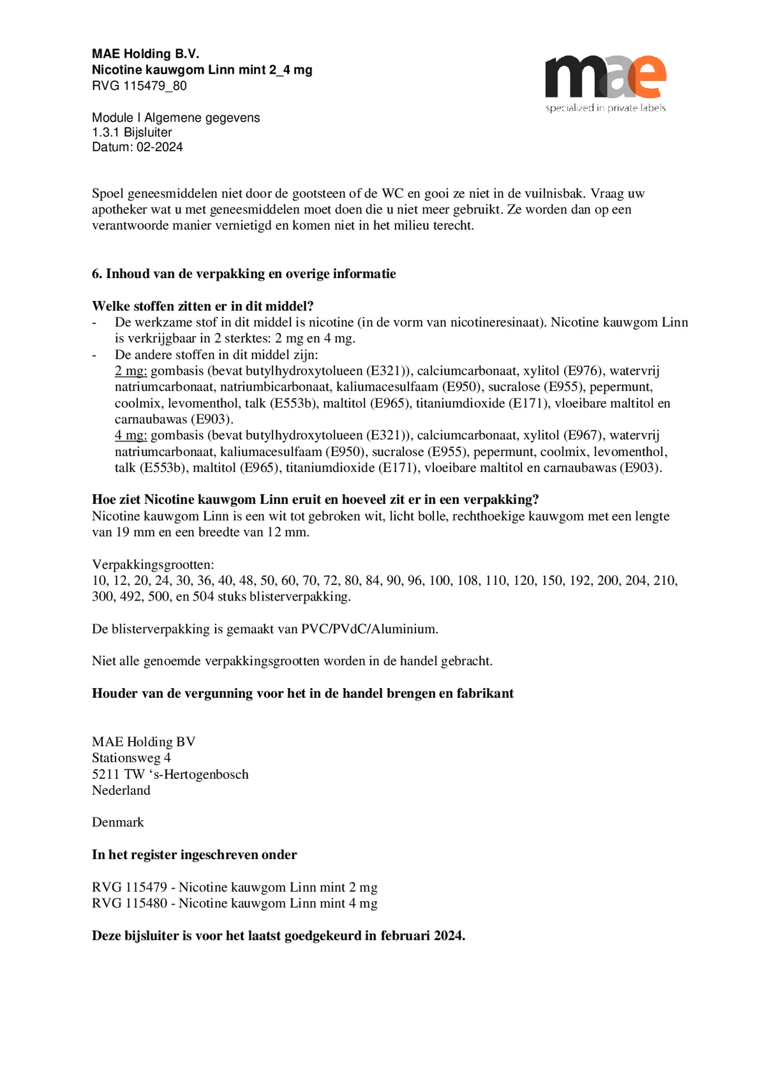 Nicotine Kauwgom Mint 2mg afbeelding van document #6, bijsluiter