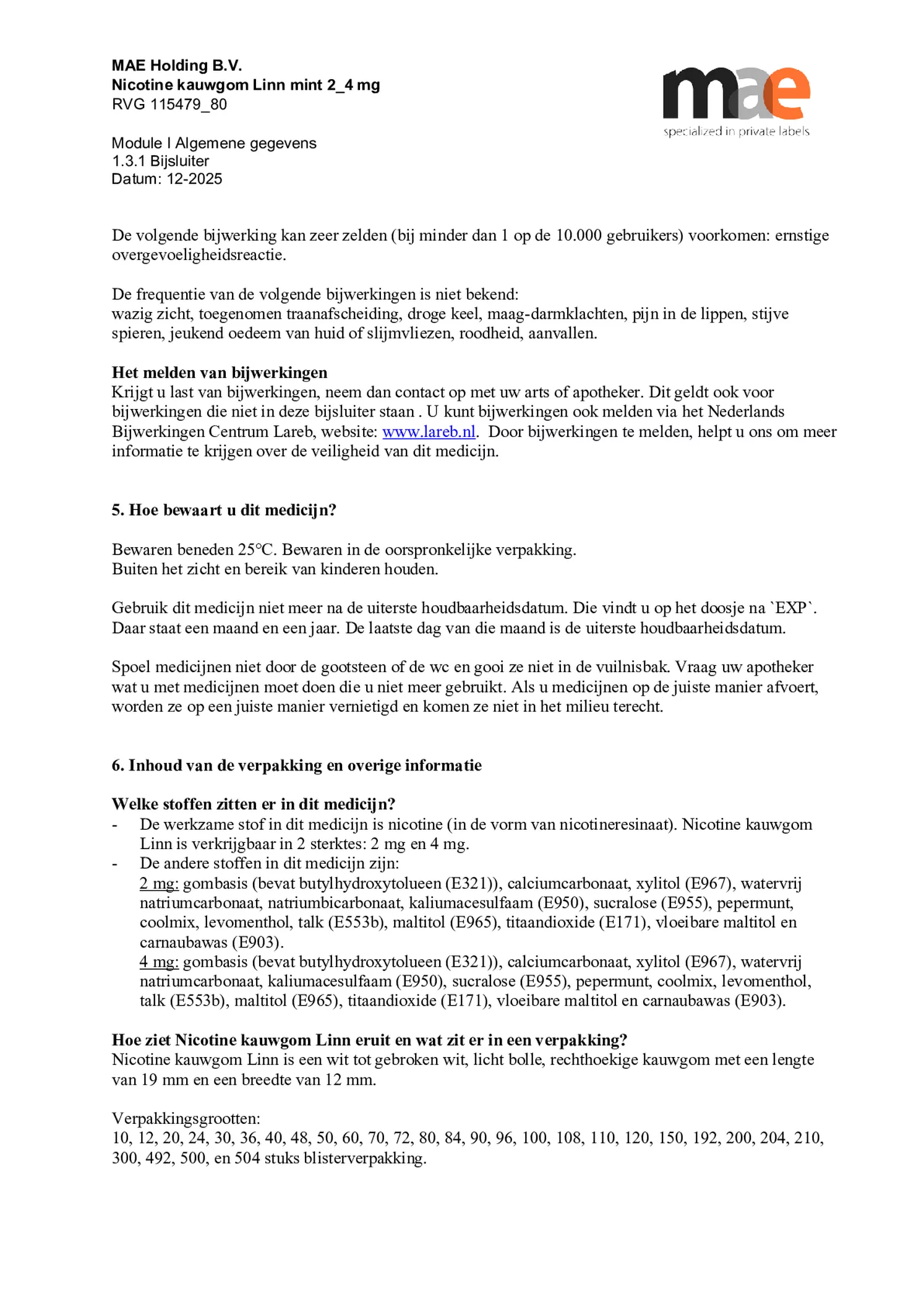 Nicotine Kauwgom Mint 2mg afbeelding van document #7, bijsluiter