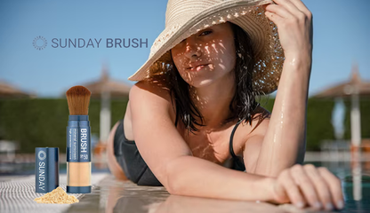 *Sunday Brush:* 100% natuurlijke zonbescherming in poedervorm, met SPF 50
